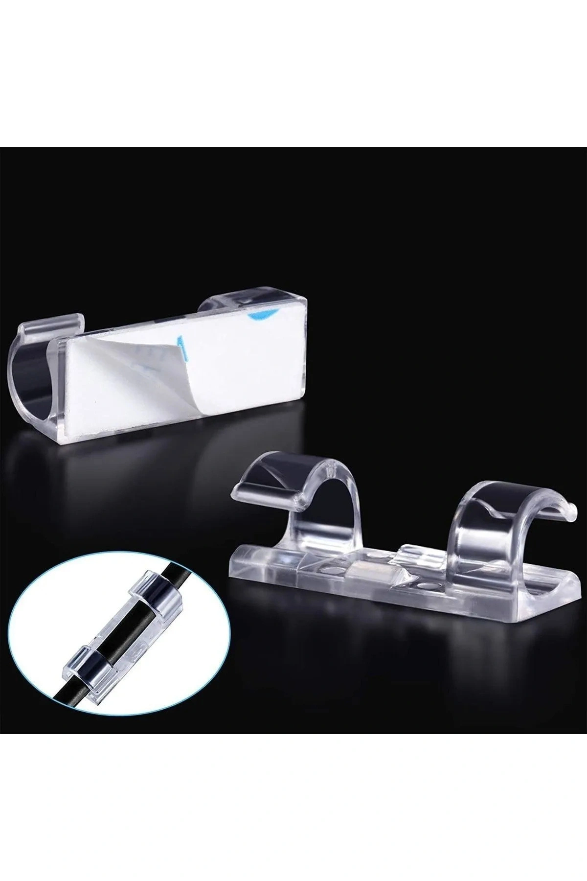 Kablo Düzenleyici Klipsler  Sabitleyici Duvar Fayans Cam Kablo Tutucu Yapışkanlı   20 Adet