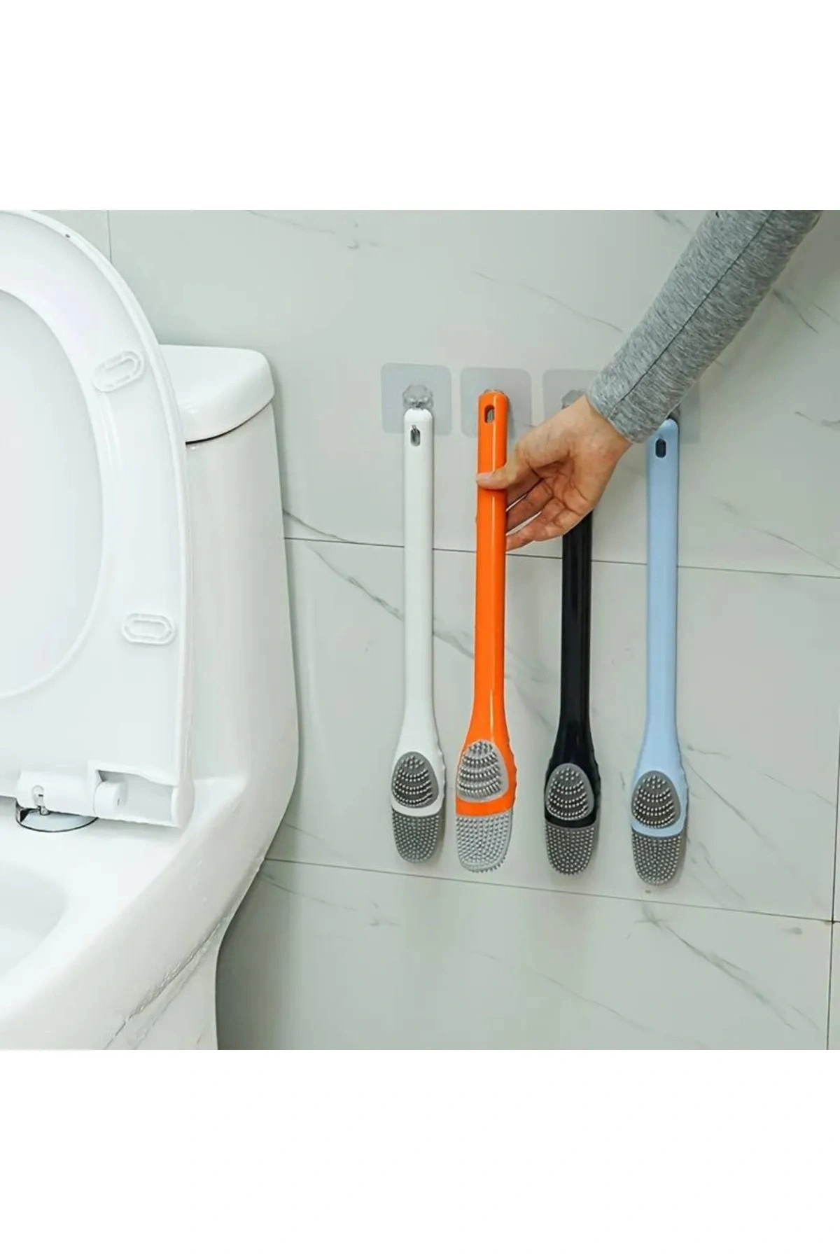 Silikon Tuvalet Klozet Detay Temizleme Ve İnce Detay Fırçası 2Li Set