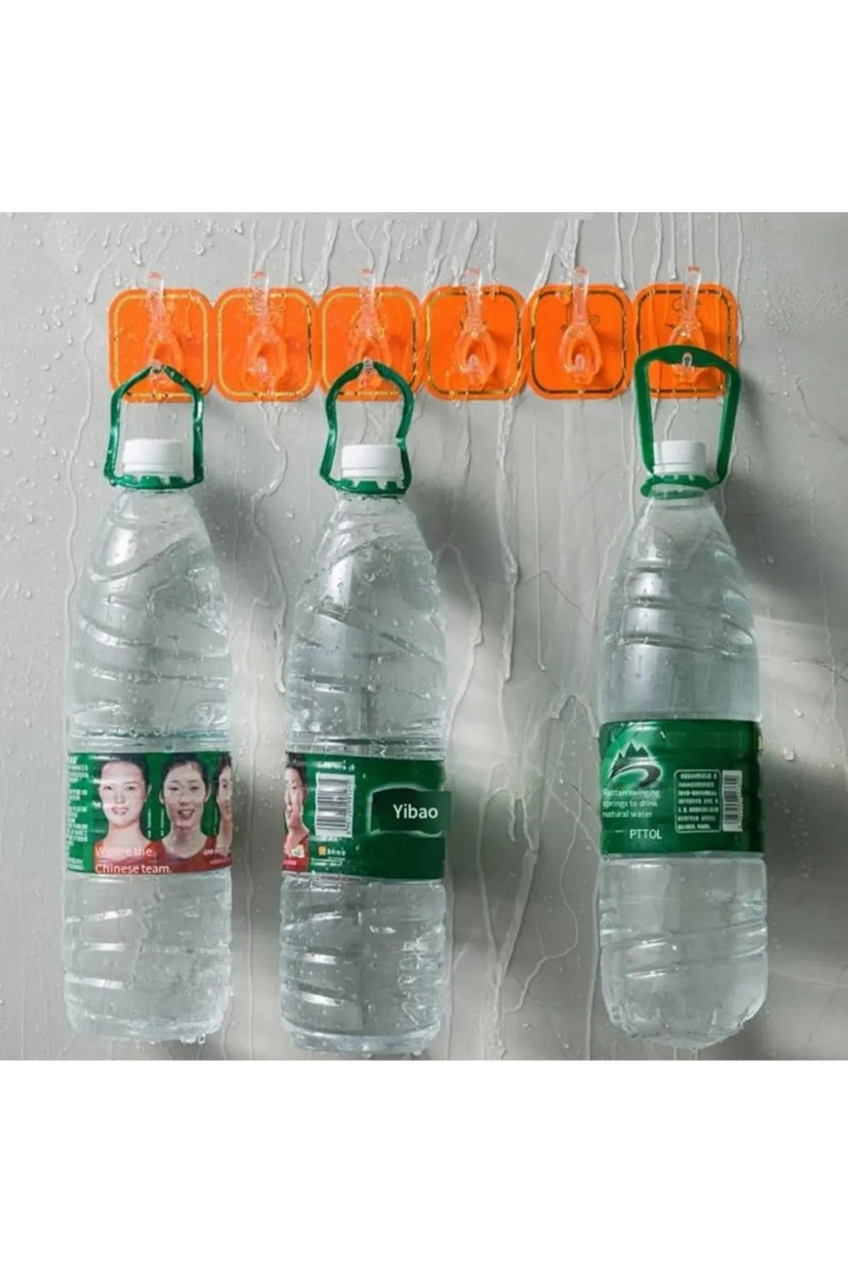 6 Kancalı Kendinden Yapışkanlı Askı Tek Parça Renkli Pratik Duvar, Banyo, Mutfak Askısı