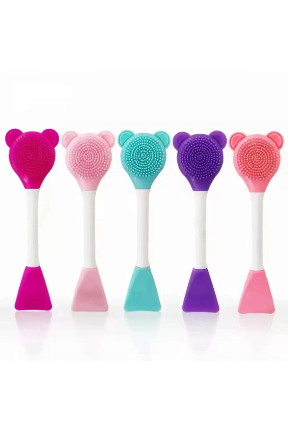 3 In 1 Ayıcık Silikon Maske Sürme Peeling Ve Temizleme Firçası Silikon Maske Spatulası