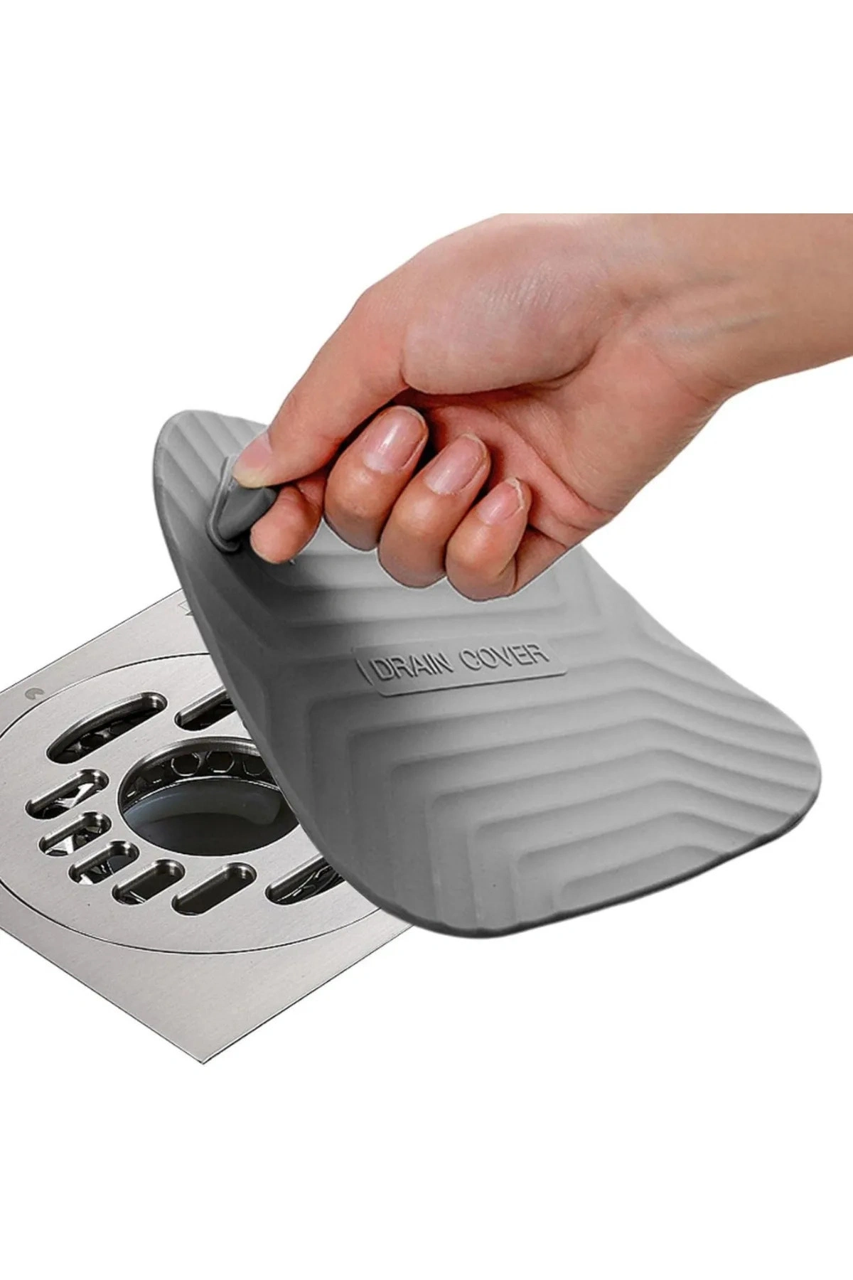 GRİ Renk Kare Kötü Koku Önleyici Silikon Mat Banyo Mutfak Lavabo Balkon Gider Tıpası Kapağı