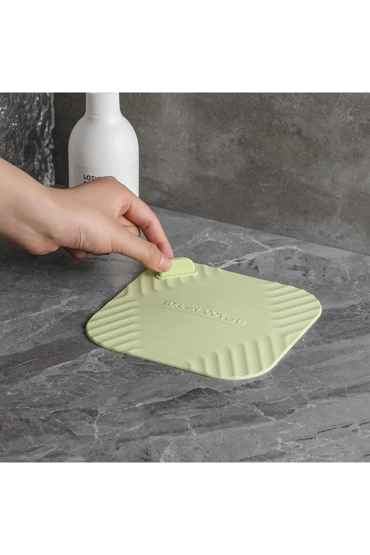 GRİ Renk Kare Kötü Koku Önleyici Silikon Mat Banyo Mutfak Lavabo Balkon Gider Tıpası Kapağı