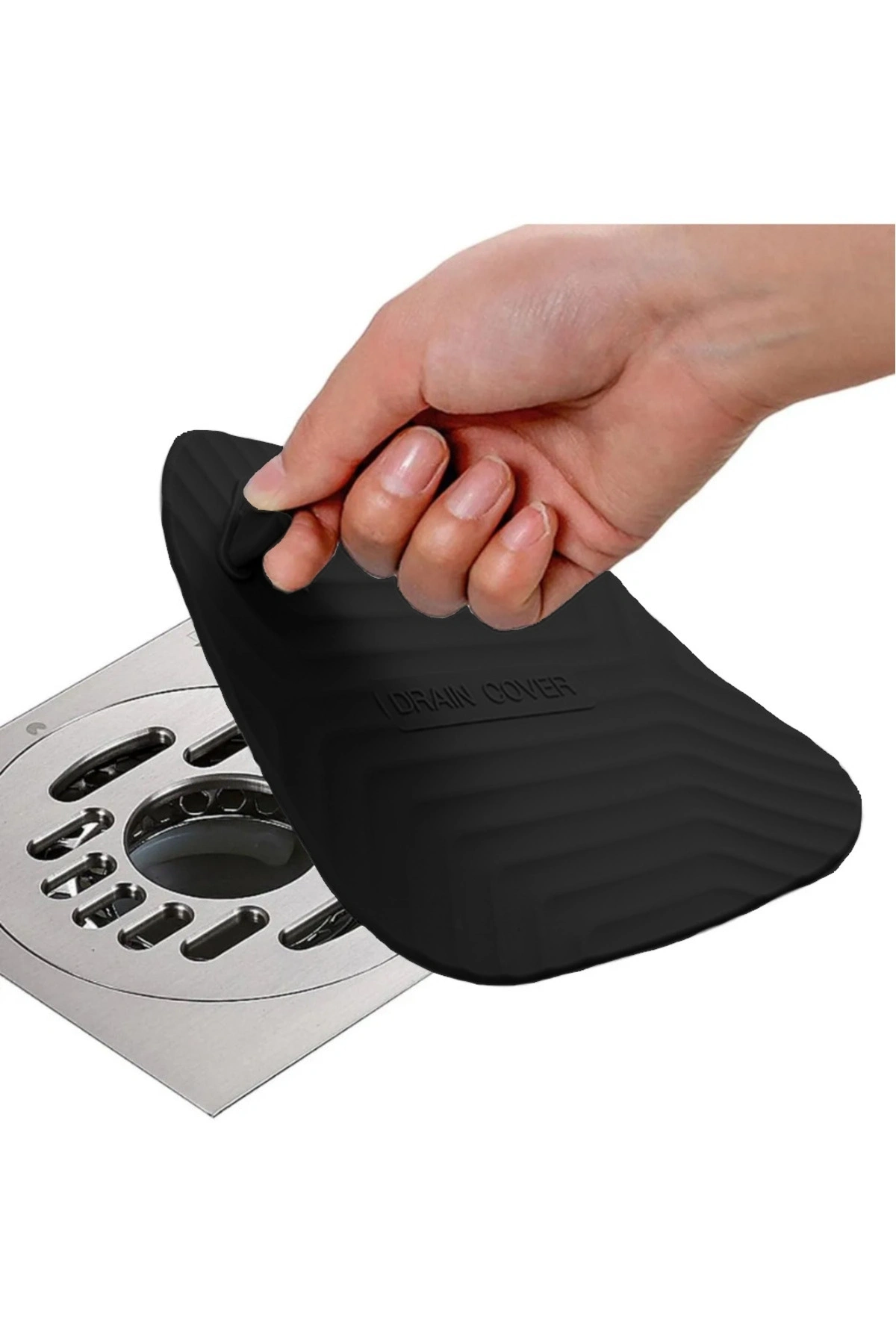 Siyah Renk Kare Kötü Koku Önleyici Silikon Mat Banyo Mutfak Lavabo Balkon Gider Tıpası Kapağı