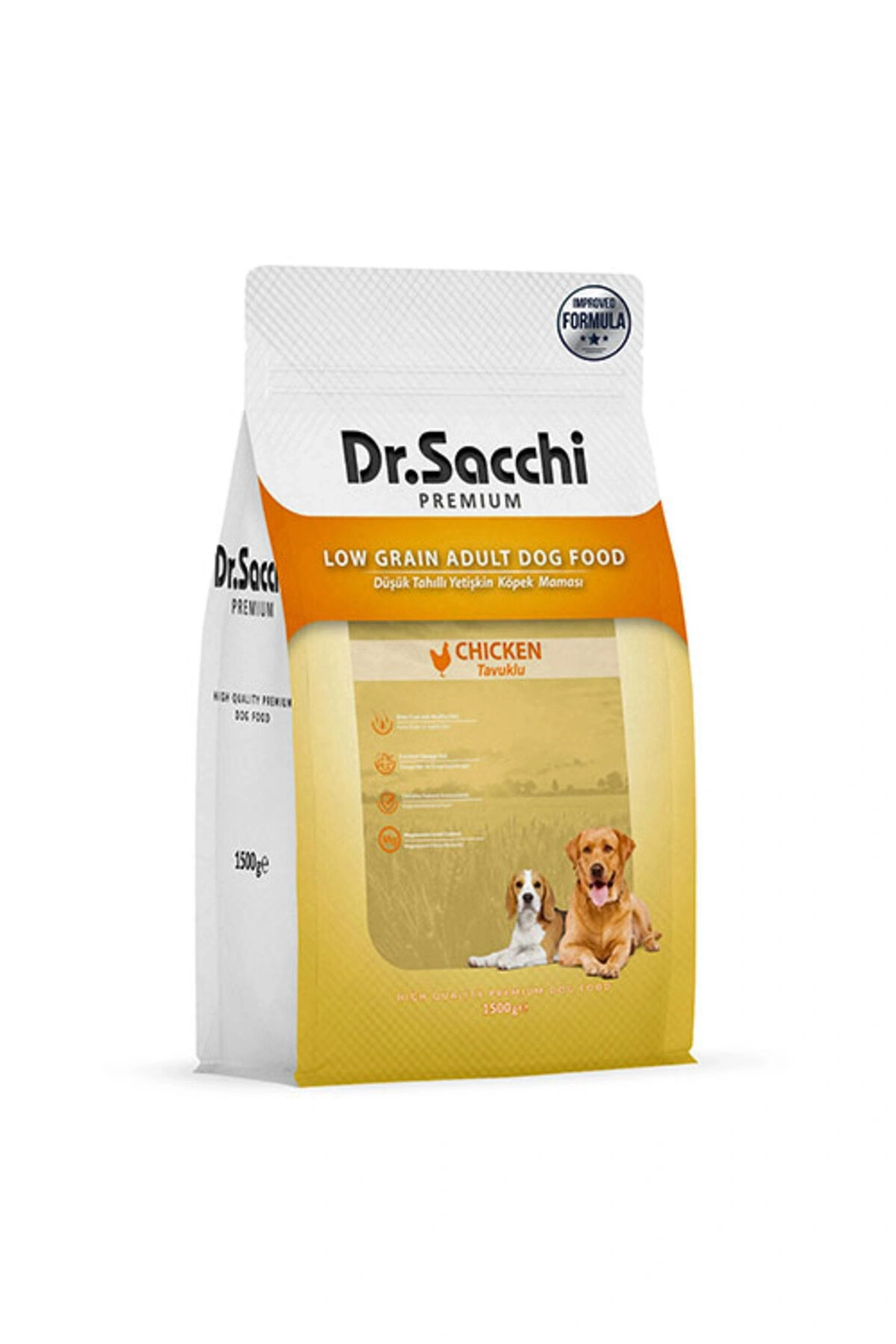 Dr.Sacchi Premium Tavuklu Düşük Tahıllı Yetişkin Köpek Maması 1,5 Kg