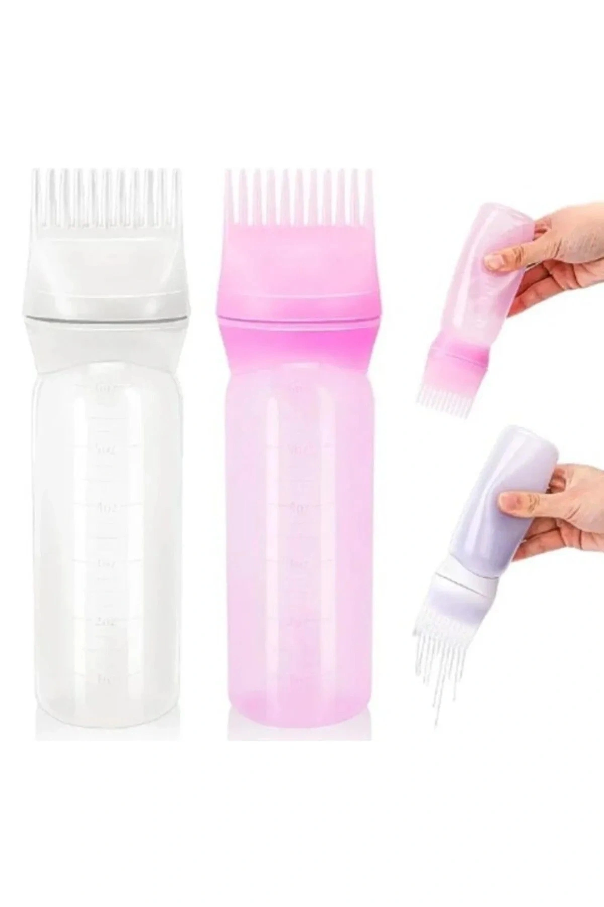 Taraklı Saç Boyama ve Bakım Yağı Uygulama Şişesi 1 ADET