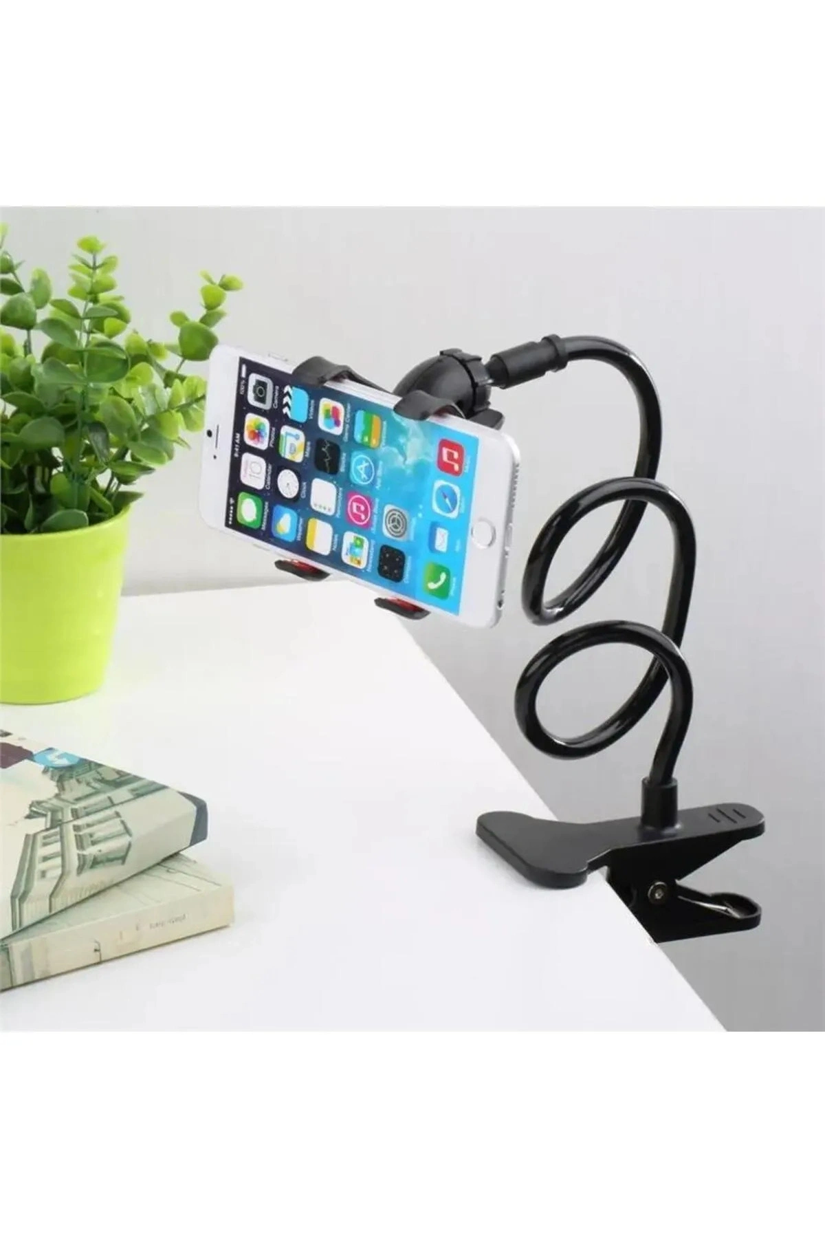 Akrobat Telefon Tutucu Siyah Oynar Başlıklı Portatif Çok Amaçlı Telefon Tutacağı