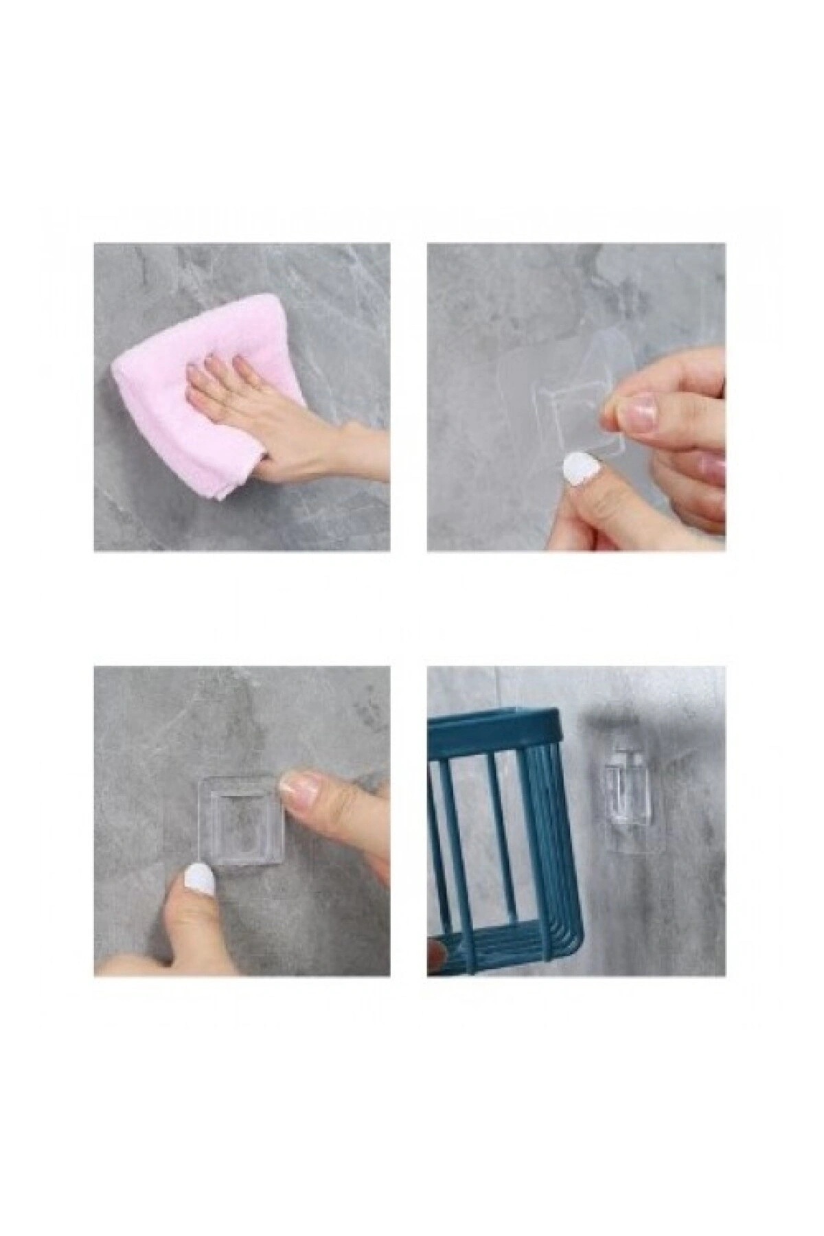 WC Kağıdı İçin Pratik Kolay Monte Edilebilen Yapışkanlı Çok Fonksiyonlu Beyaz Banyo Organizeri