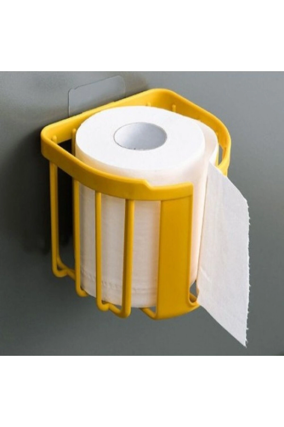 WC Kağıdı İçin Pratik Kolay Monte Edilebilen Yapışkanlı Çok Fonksiyonlu Beyaz Banyo Organizeri