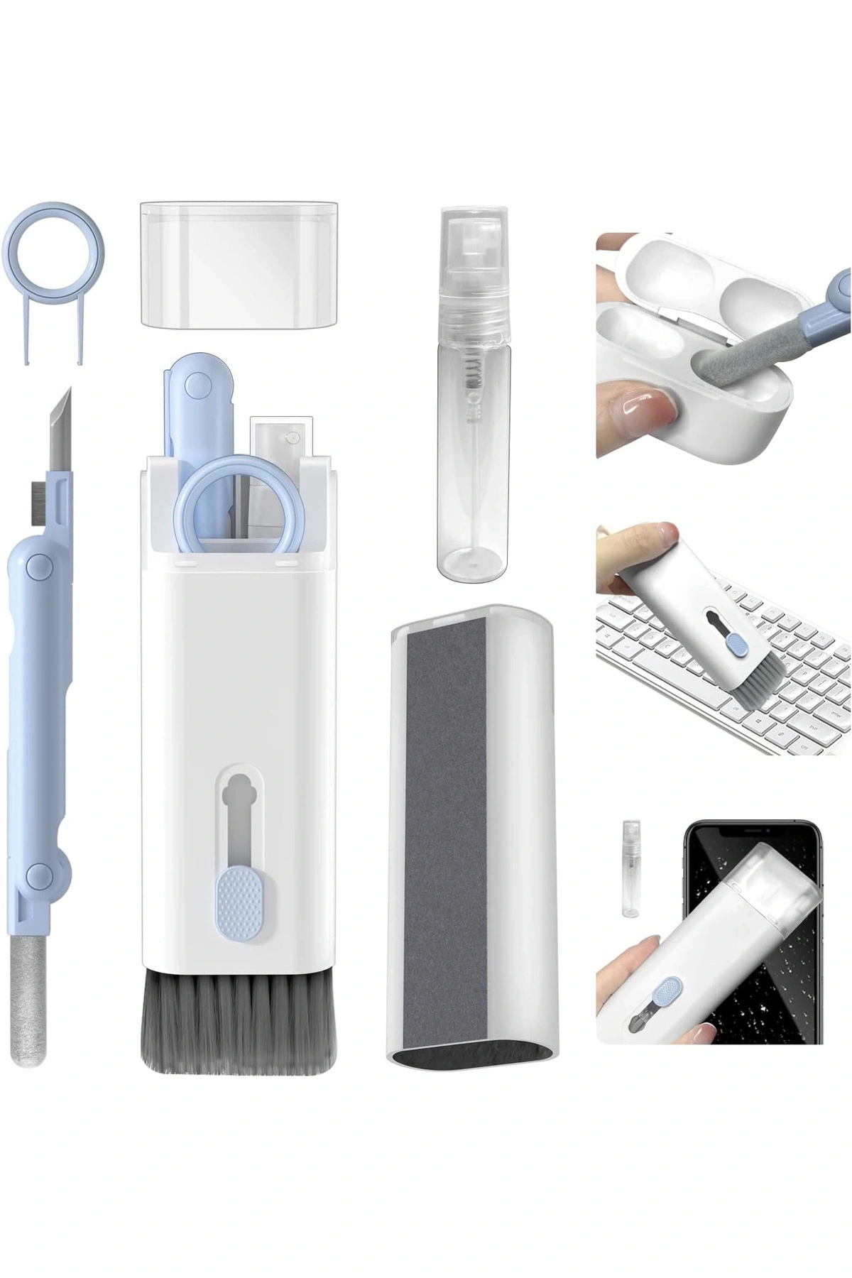 Çok Fonksiyonlu 7 Parça Airpods Klavye Ekran Kulaklık Temizleme Kiti