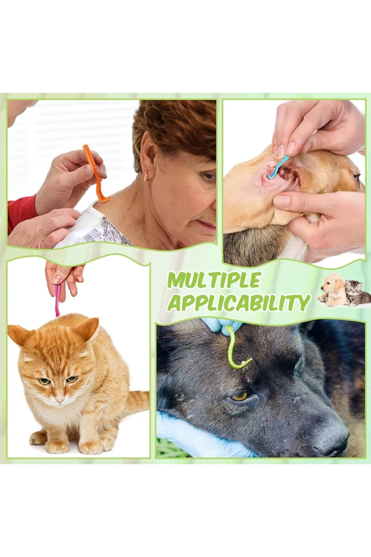 Evcil Hayvanlar İçin Etkili ve Kolay Kullanım Sunan 2 Adet Kene Çıkarıcı Kanca