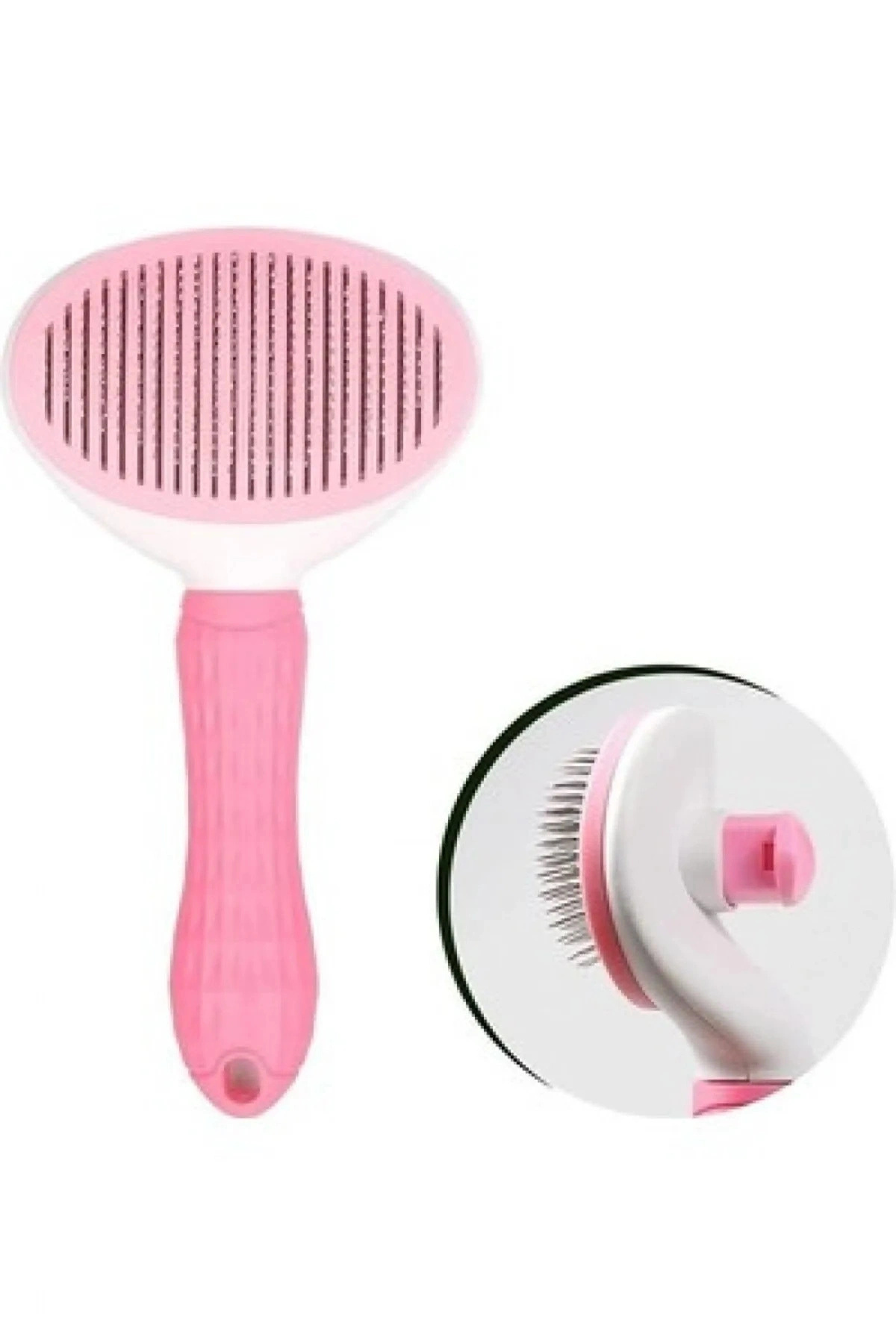 LÜKS Otomatik Temizlenen Tuşlu Evcil Hayvan Fırçası Kedi Köpek Tüy Toplayıcı Tarak PEMBE