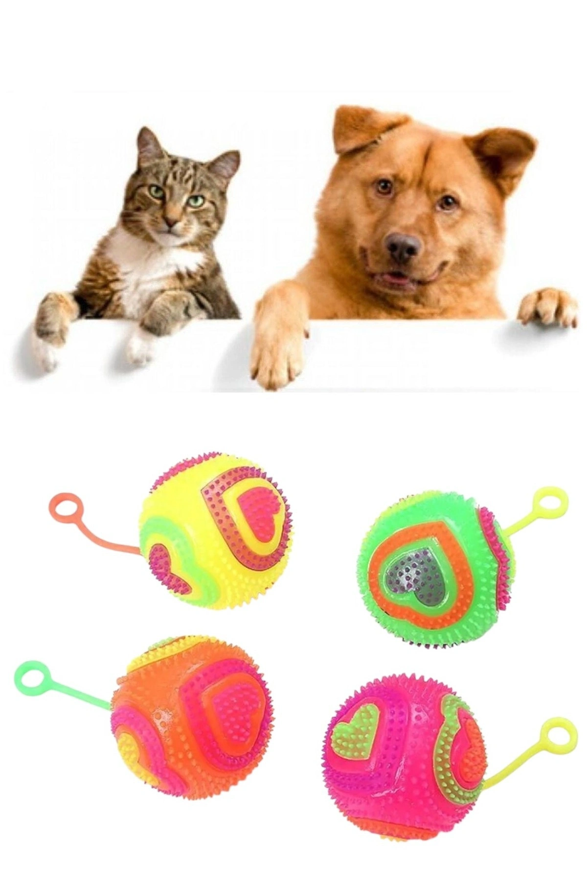 Kalpli Model Işıklı Oyun Topu 6,5 cm Kedi Köpek Oyun Topu 1 ADET