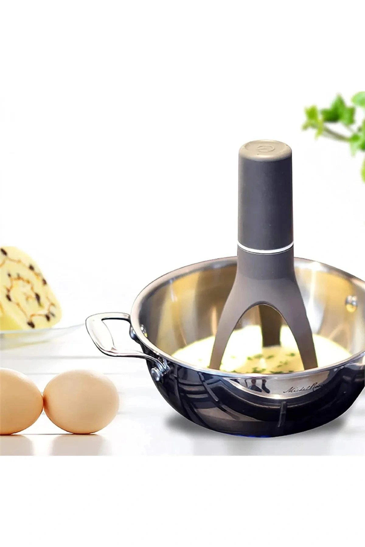 Çorba Karıştırıcı Portatif Pilli Otomatik Tencere Pratik Çorba Yoğurt Yemek Sos Çırpıcı