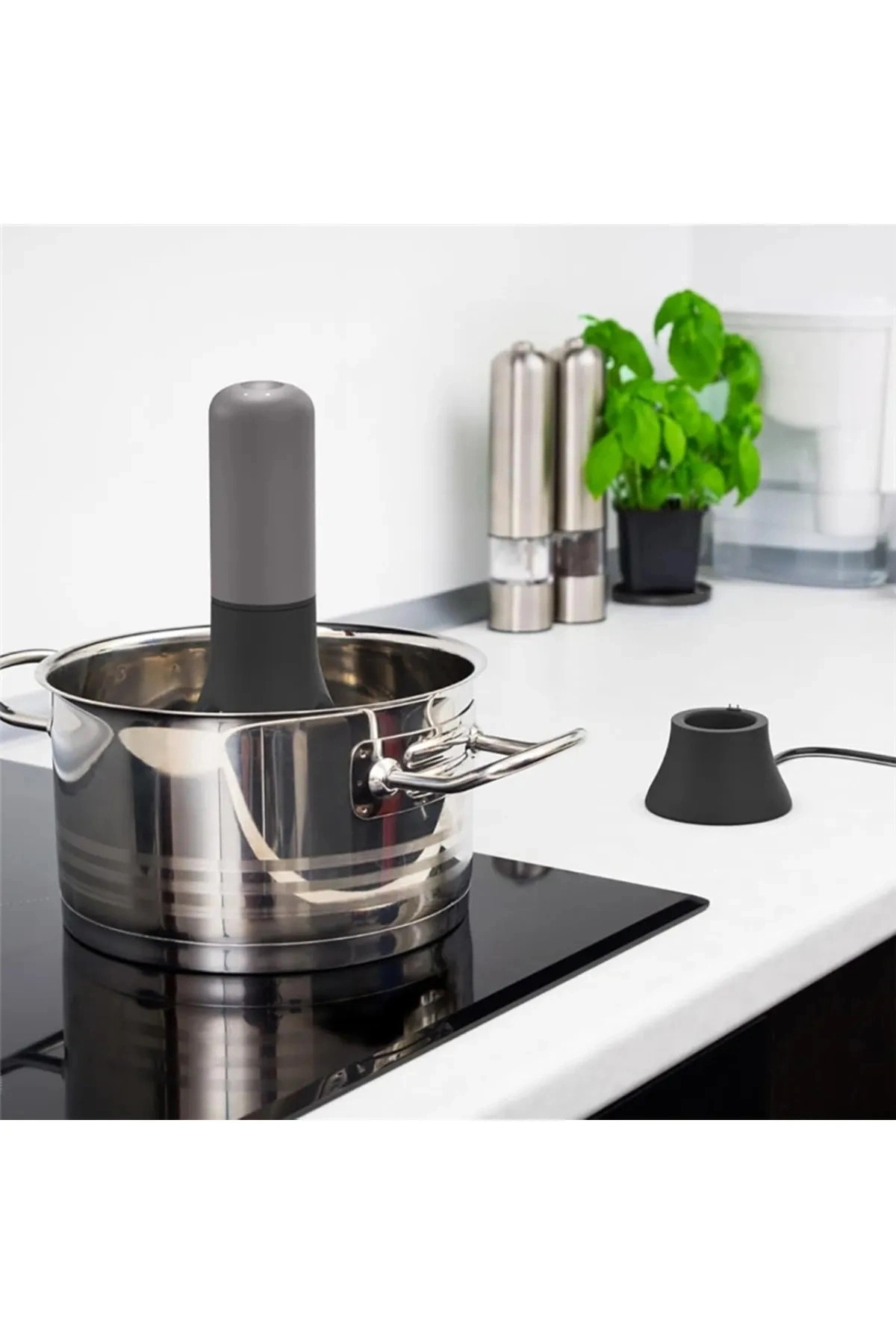 Çorba Karıştırıcı Portatif Pilli Otomatik Tencere Pratik Çorba Yoğurt Yemek Sos Çırpıcı