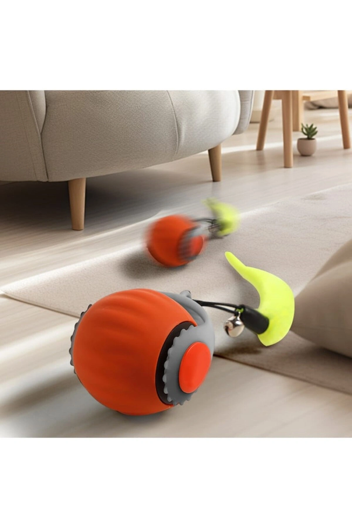 Hareketli Otomatik Yuvarlanan Tüylü Top Kedi Oyuncağı Şarj Edilebilir İnteraktif Oyuncak 1 ADET