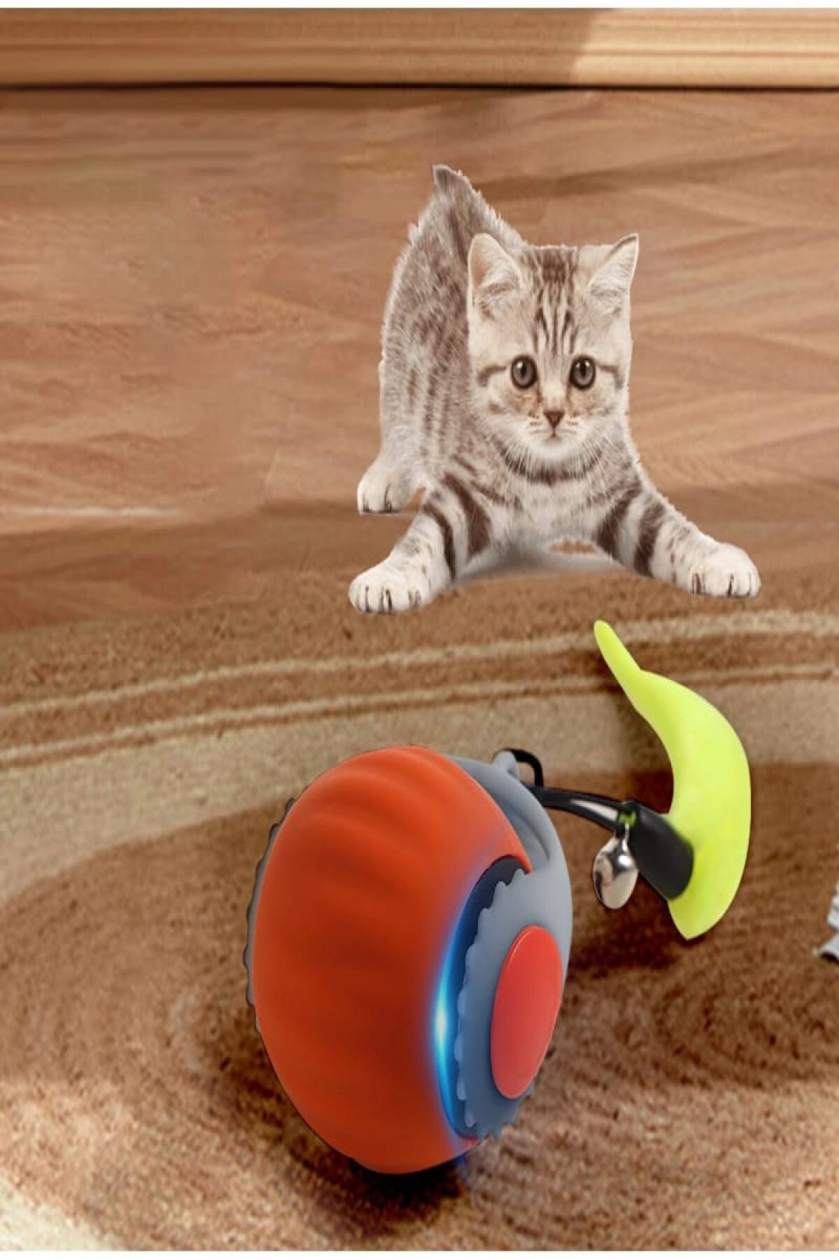 Hareketli Otomatik Yuvarlanan Tüylü Top Kedi Oyuncağı Şarj Edilebilir İnteraktif Oyuncak 1 ADET