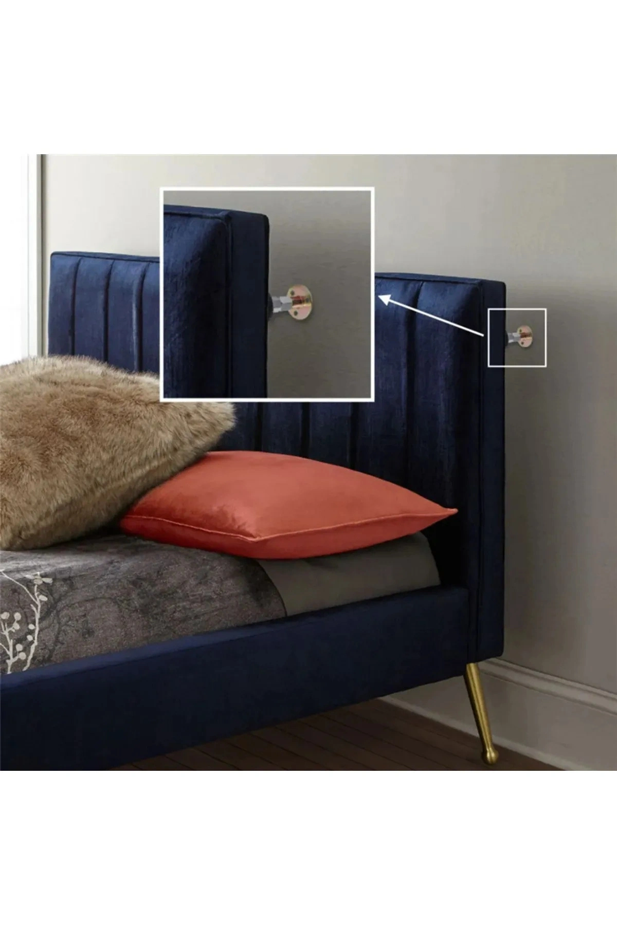 Yatak Baza Başlık Sabitleme Aparatı Ses Ve Sallanma Titreşim Önleyici Eşya Sabitleme 2 Adet