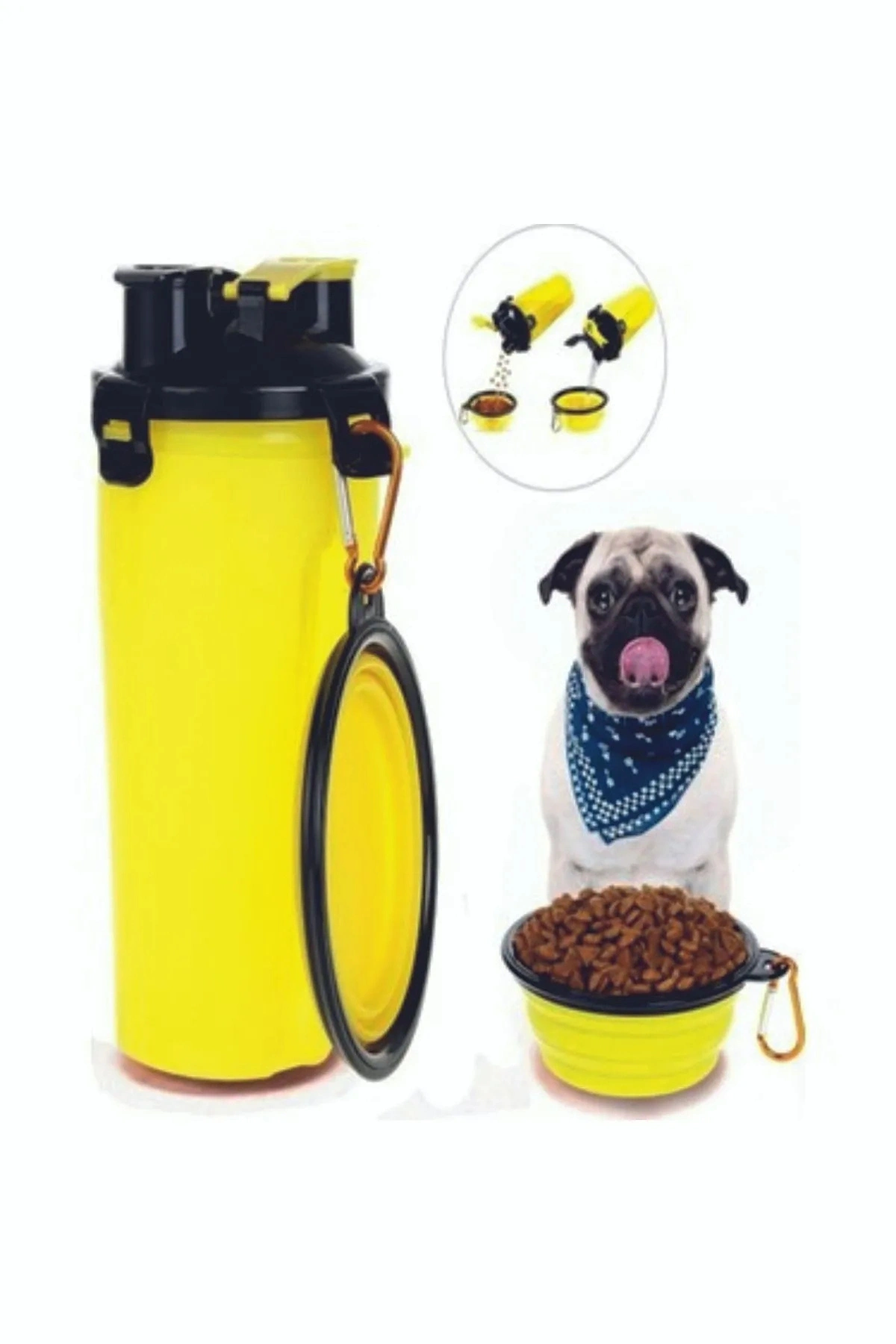 Katlanır Mama Kablı Su ve Mama Matarası 1 Adet