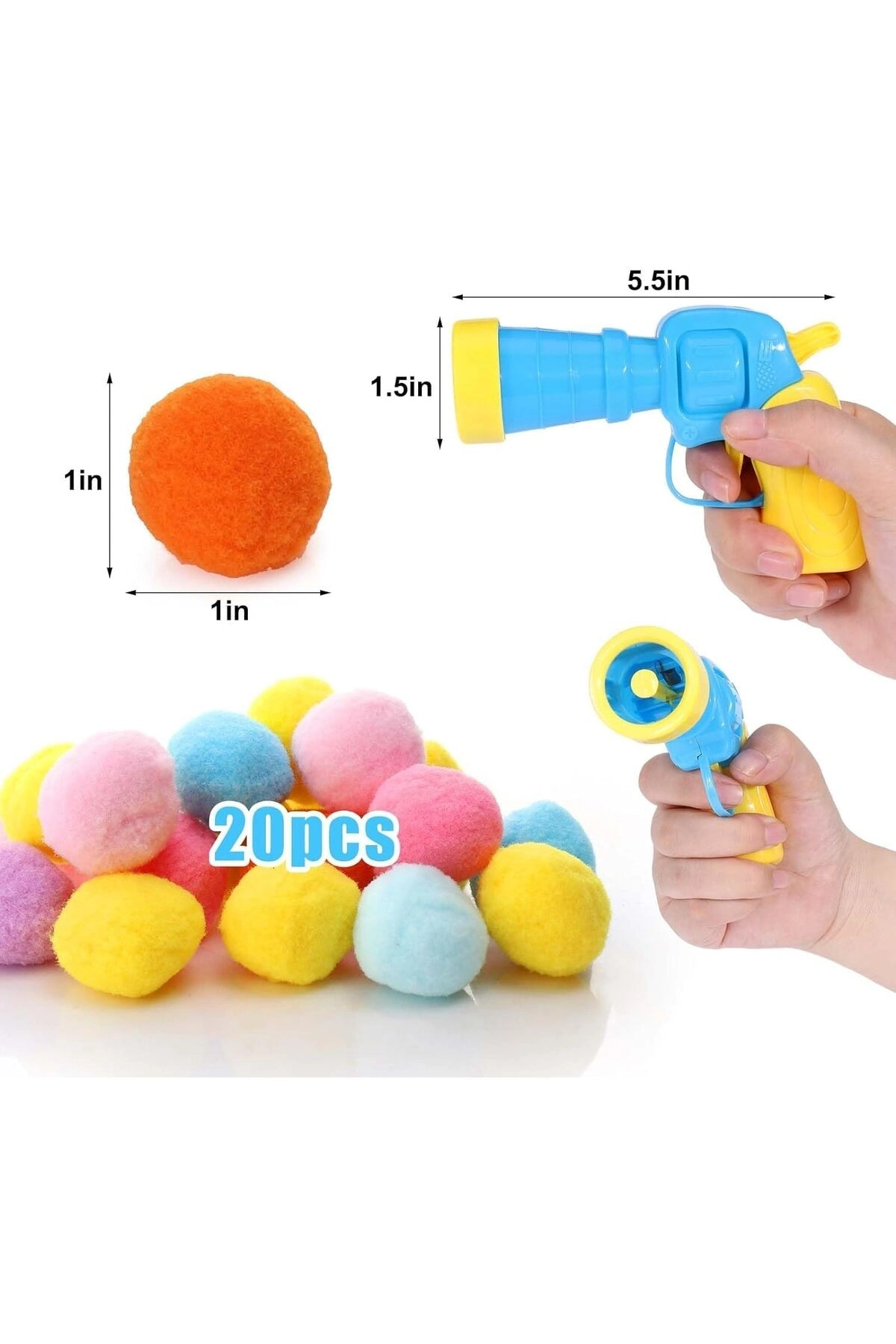 İnteraktif Kedi Oyun Tabancası – 3 Adet Peluş Top ile Eğlenceli Oyun