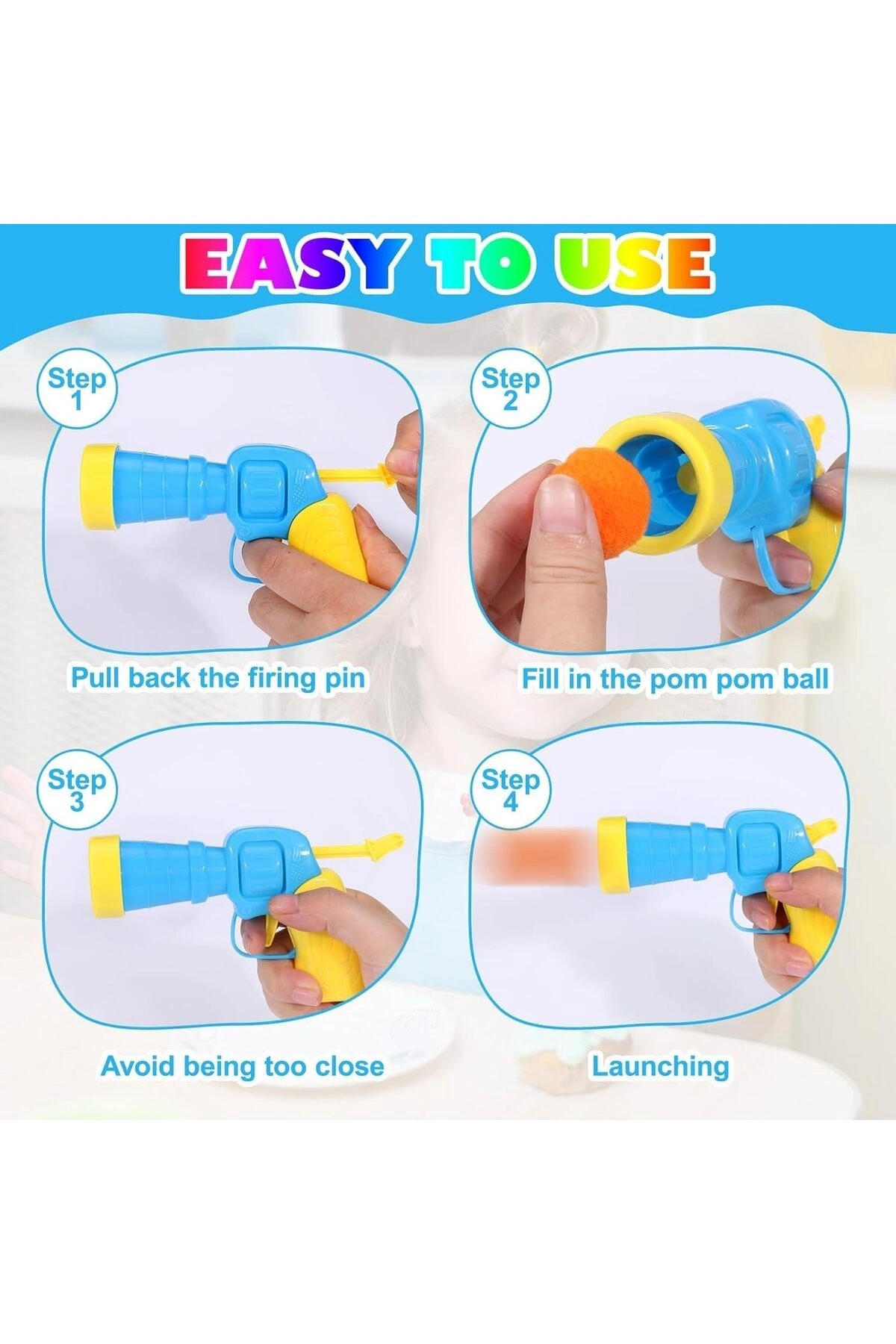 İnteraktif Kedi Oyun Tabancası – 3 Adet Peluş Top ile Eğlenceli Oyun