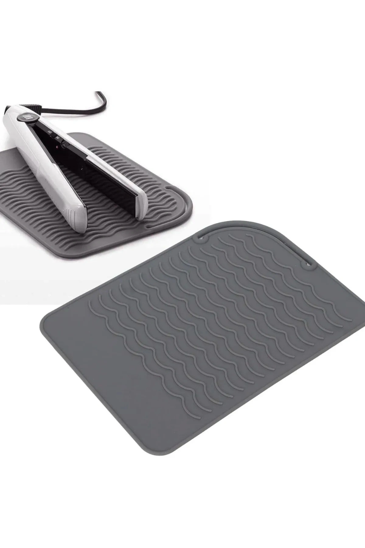 Saç Maşası Isıya Dayanıklı Silikon Mat Çok Fonksiyonlu Kaymaz Düz Silikon Isıya Dayanıklı Mat