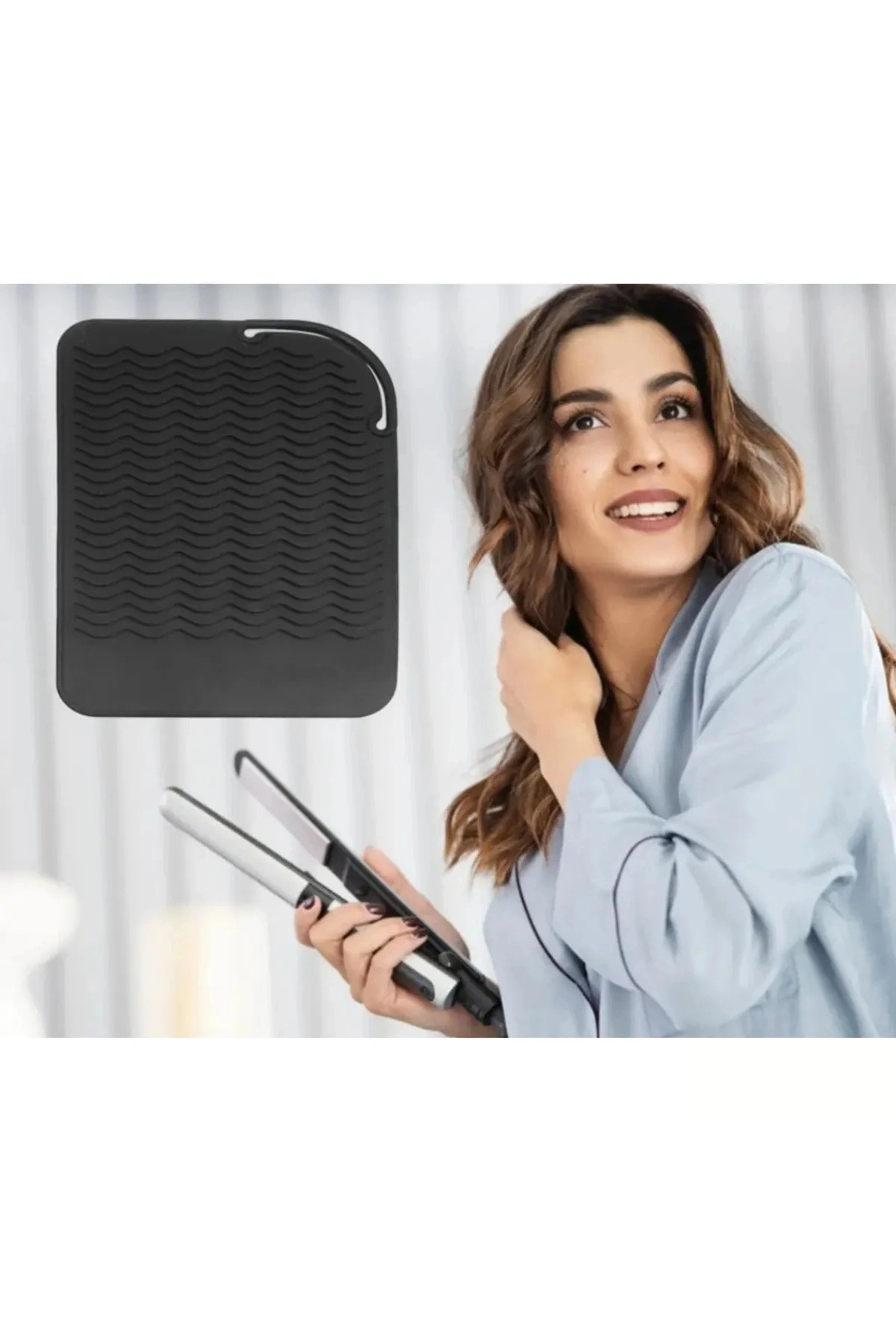 Saç Maşası Isıya Dayanıklı Silikon Mat Çok Fonksiyonlu Kaymaz Düz Silikon Isıya Dayanıklı Mat