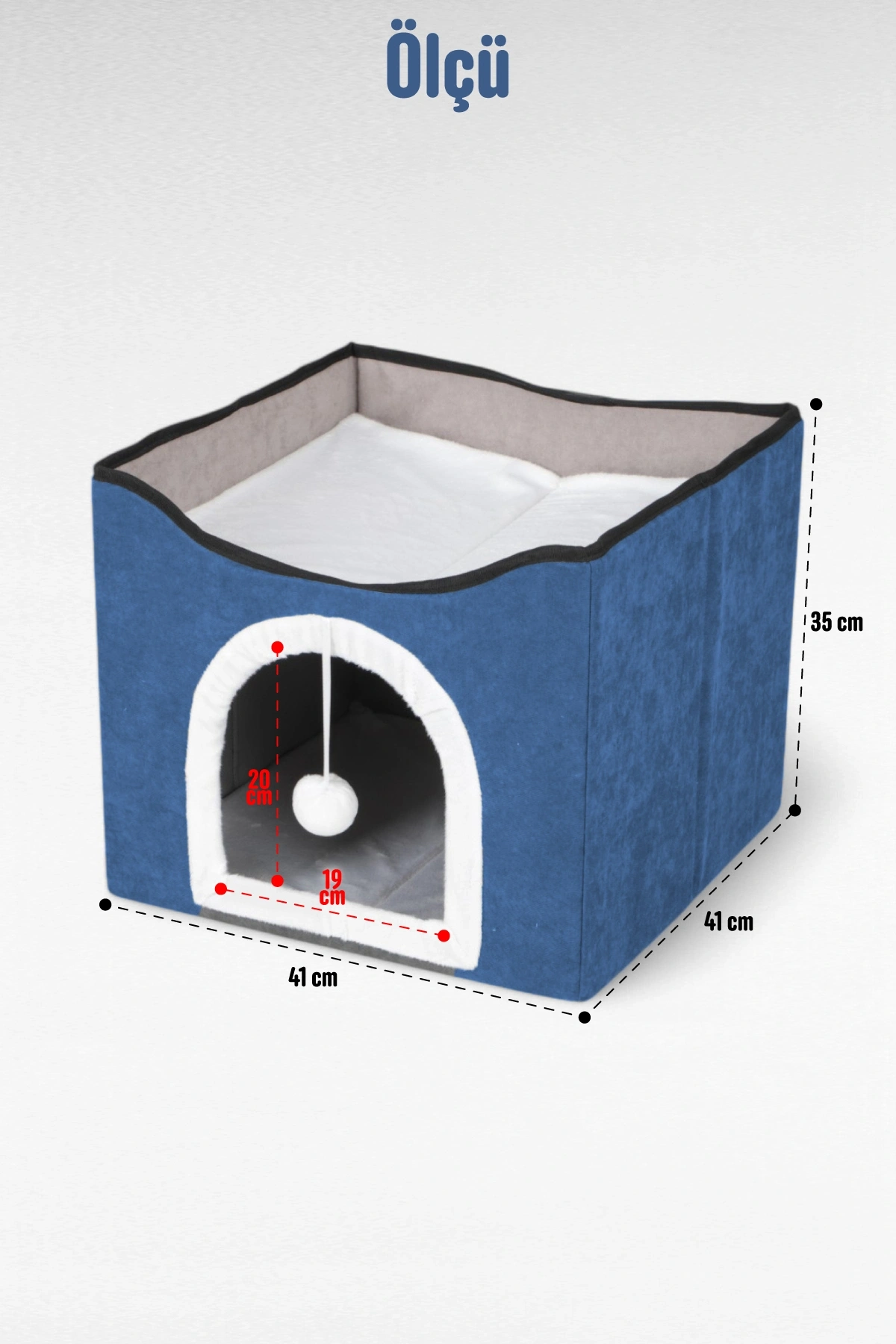 Sevimli Katlanır Taşınabilir Çok Fonksiyonlu Kapalı Kedi Evi Yatağı TURUNCU