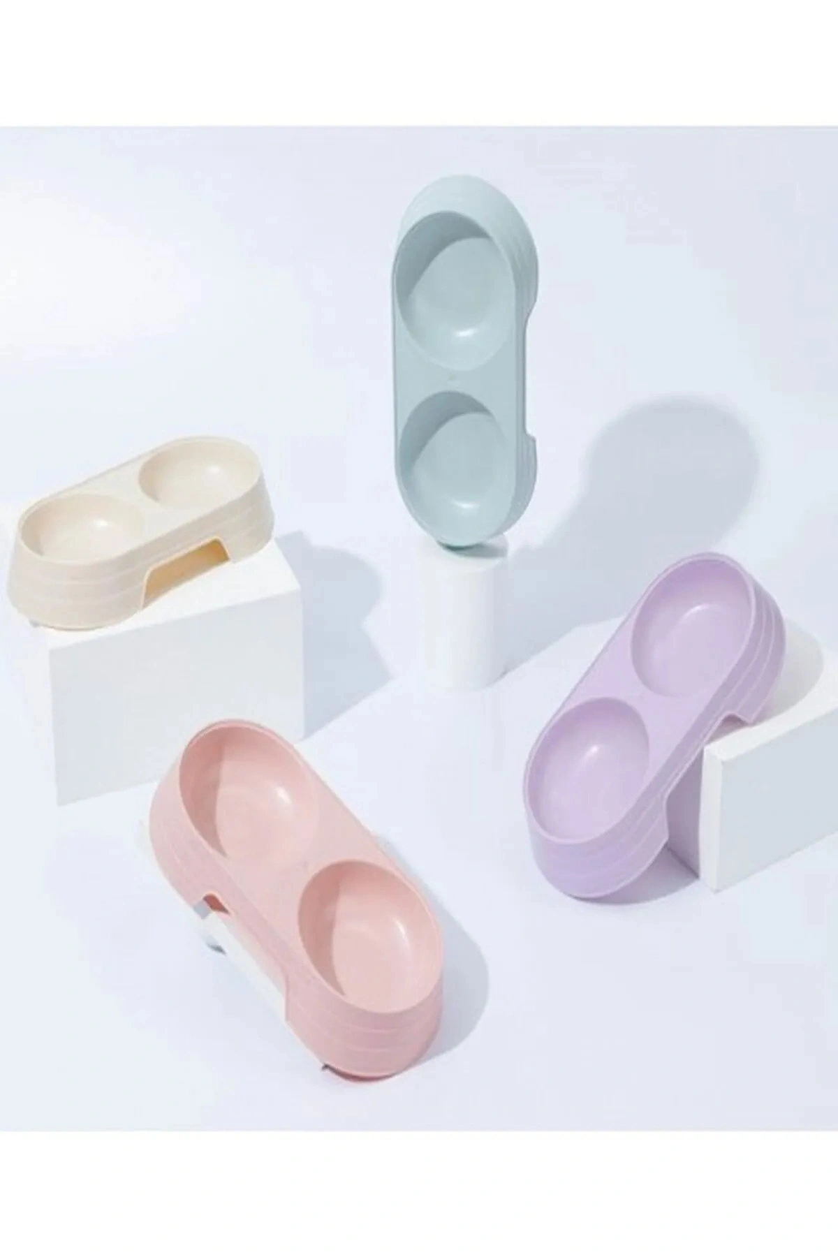 Çift Bölmeli Evcil Hayvan Mama Kabı