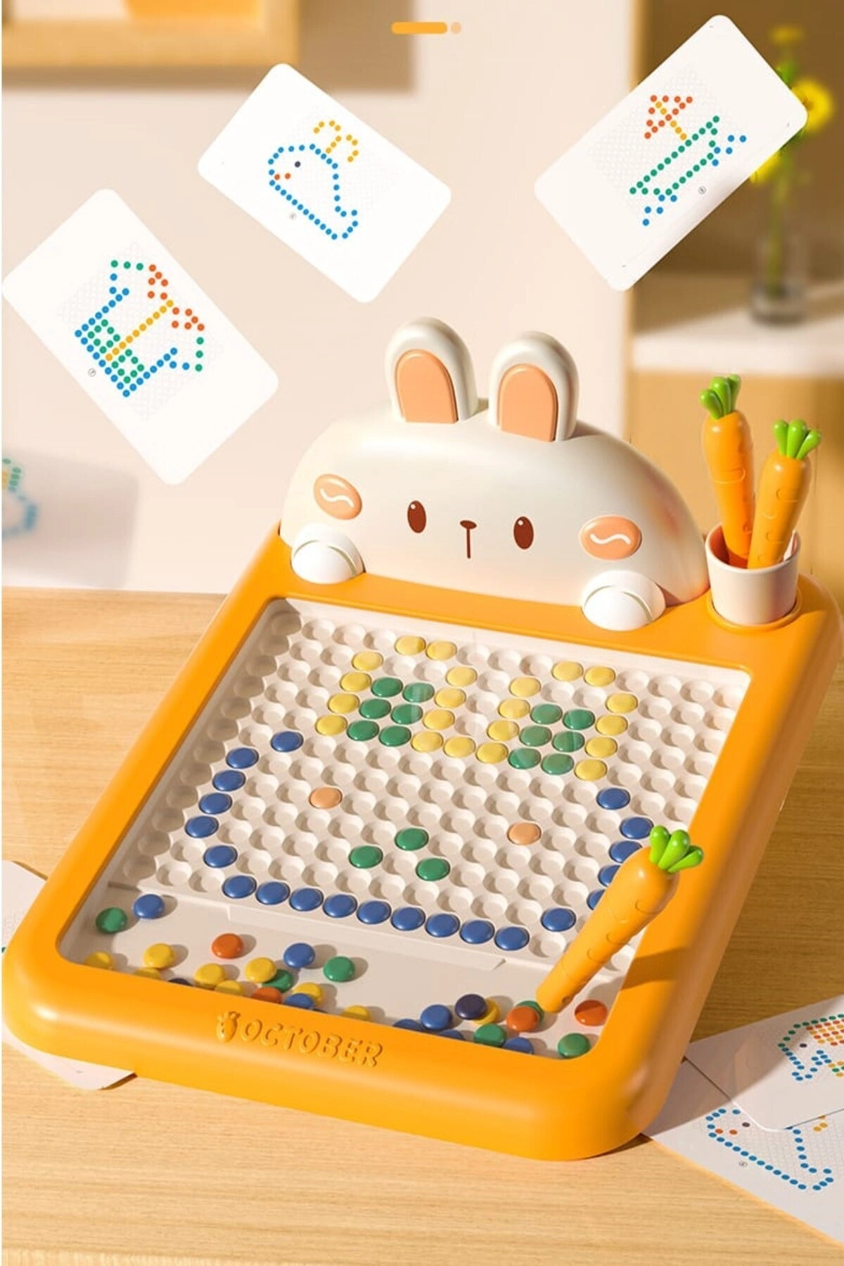 Manyetik Kodlama Oyuncağı Çizim Tahtasında Boncuk Turp Kalem Montessori Erken eğitim Tableti Tavşan