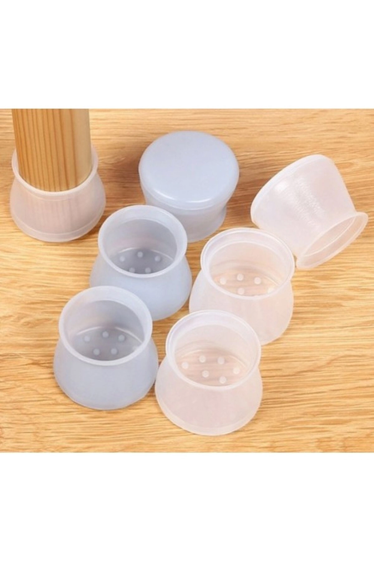 Masa ve Sandalye Ayak Koruyucu Silikon 12 Adet GRİ