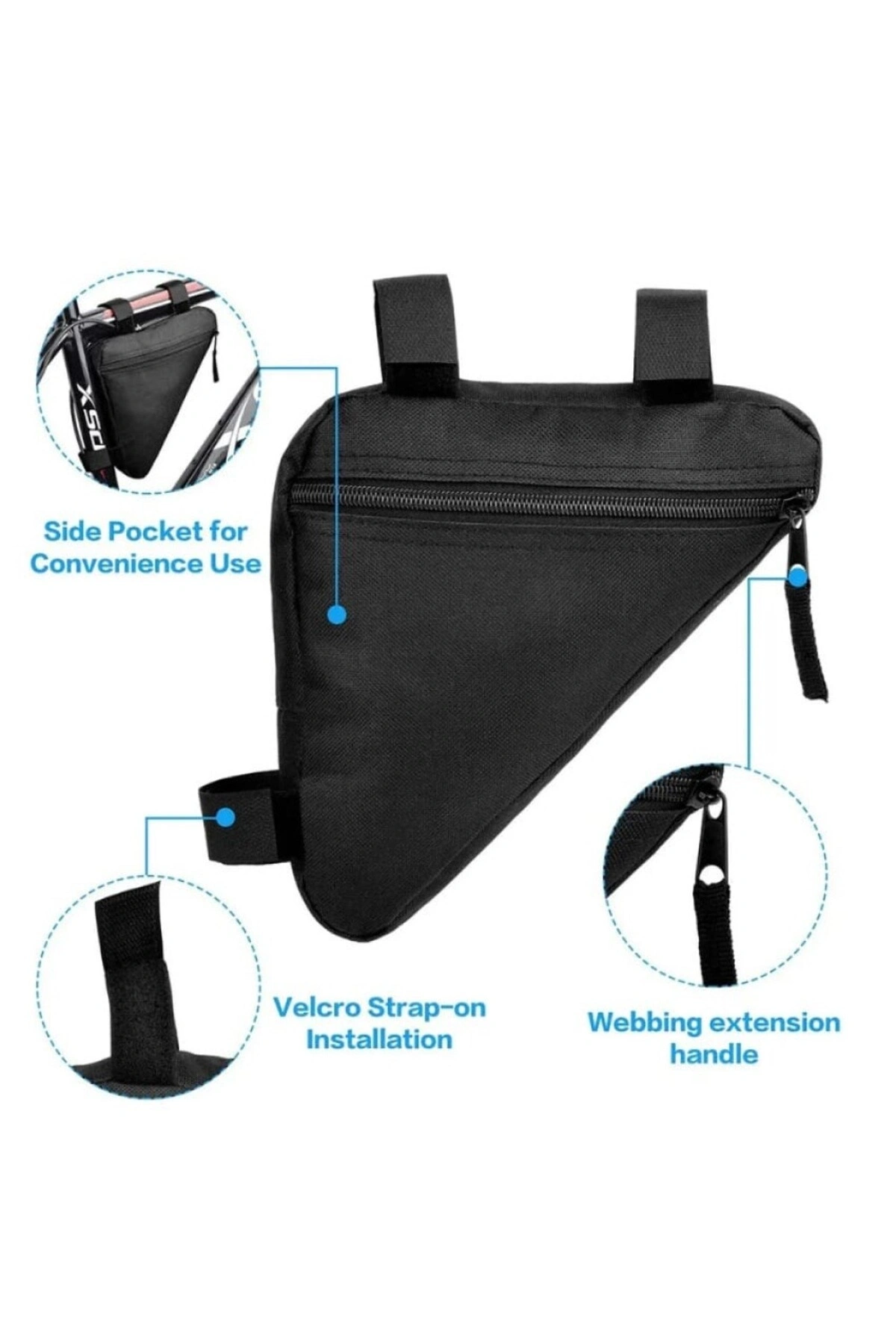 Bisiklet Çantası Kadro Arası Su Geçirmez Üçgen Çanta 1 ADET