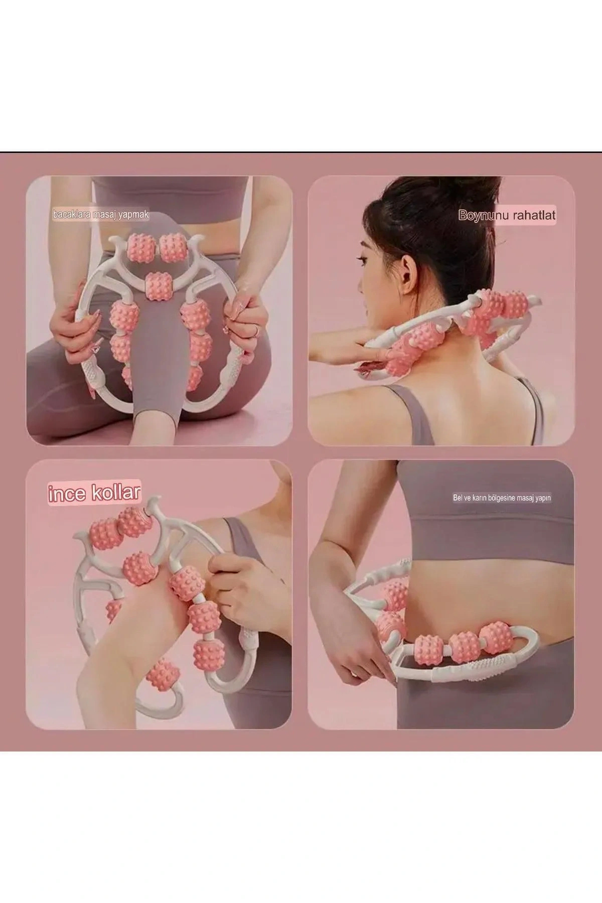 Kas Gevşetici Masaj Aleti 9 Tekerlekli Ayarlanabilir Lenf Drenaj Rulosu Bacak Kol Selülit