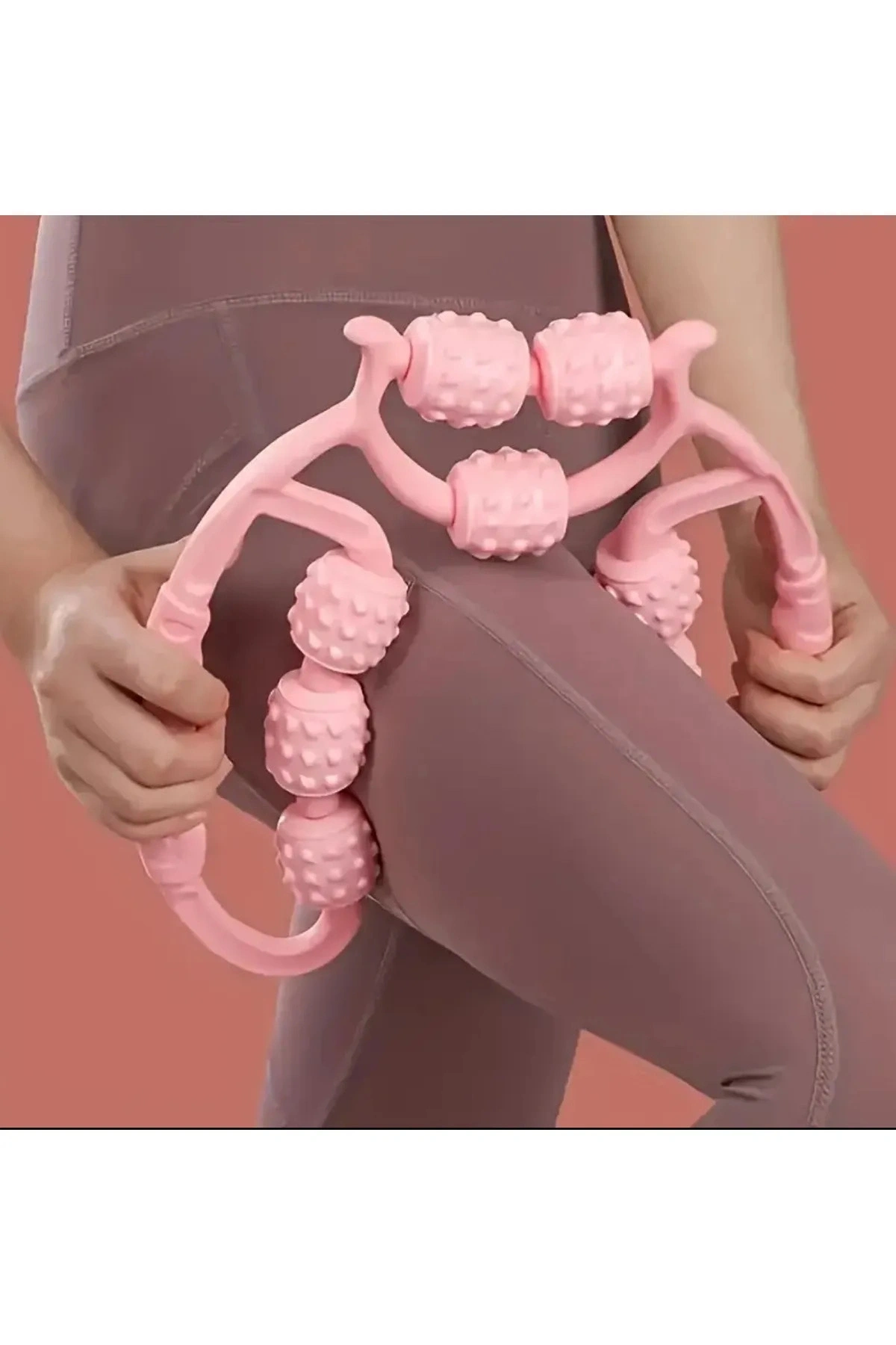 Kas Gevşetici Masaj Aleti 9 Tekerlekli Ayarlanabilir Lenf Drenaj Rulosu Bacak Kol Selülit