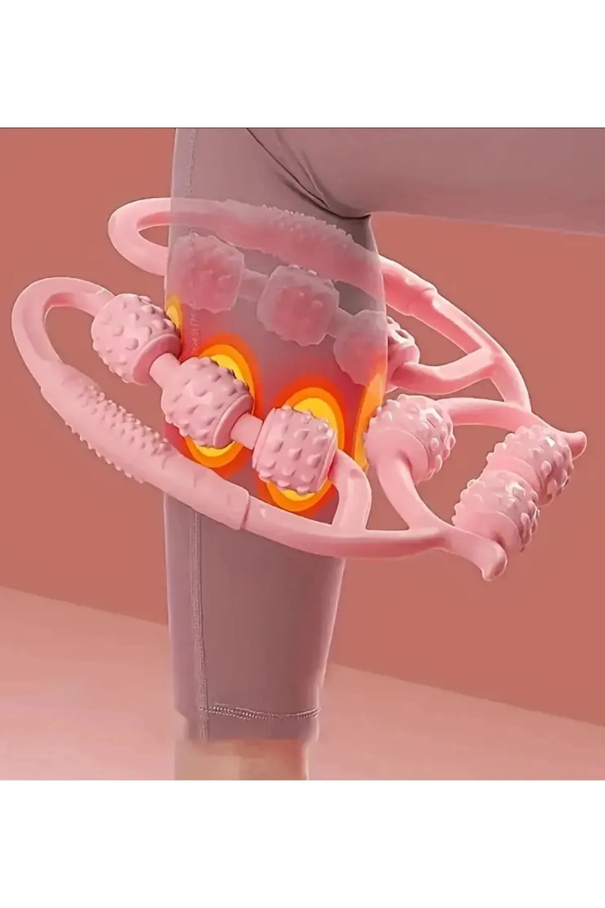 Kas Gevşetici Masaj Aleti 9 Tekerlekli Ayarlanabilir Lenf Drenaj Rulosu Bacak Kol Selülit