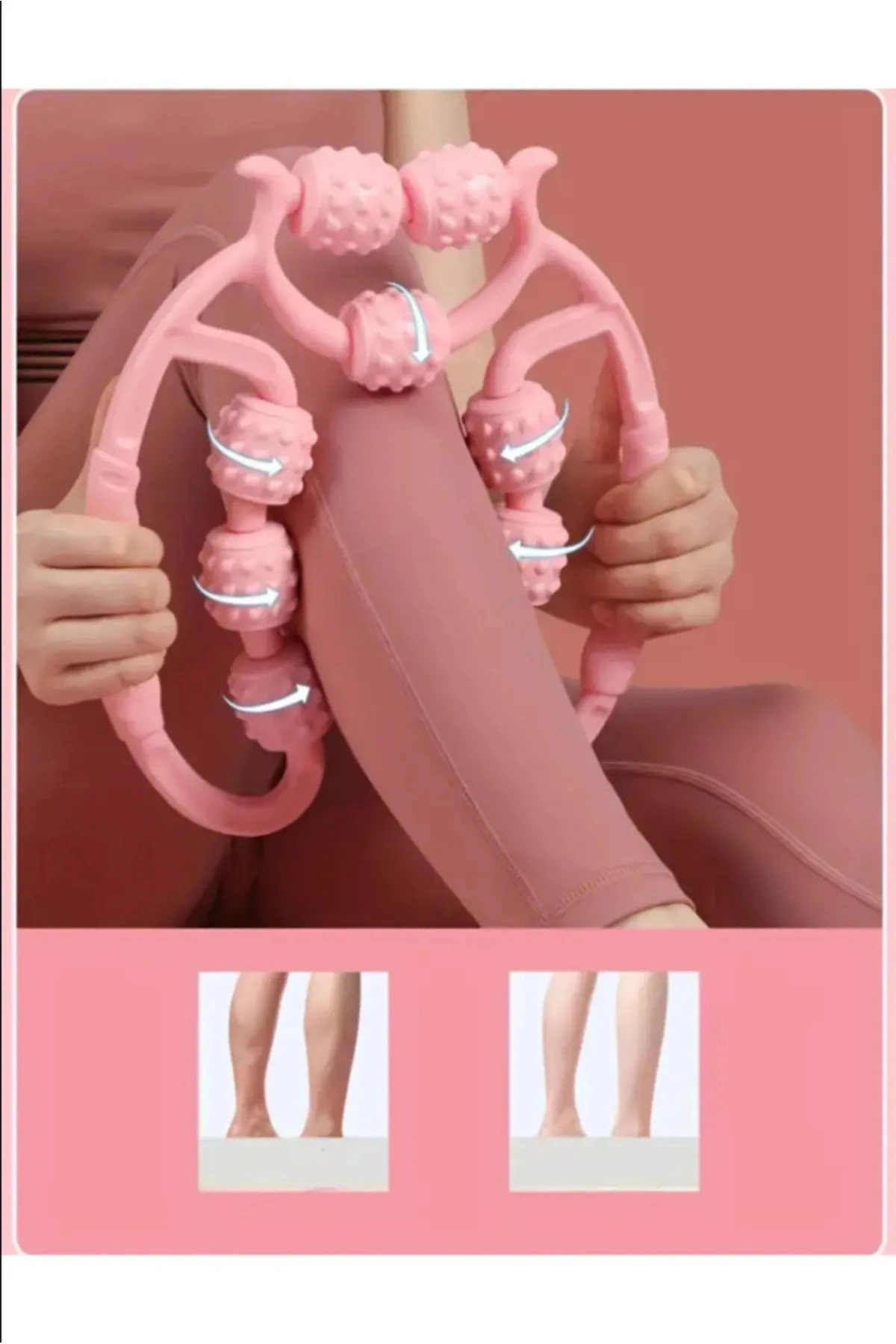 9 Tekerli Kas Gevşetici Sıkılaştırıcı Masaj Aleti Ayarlanabilir Lenf Drenaj Rulosu Bacak Kol Selülit