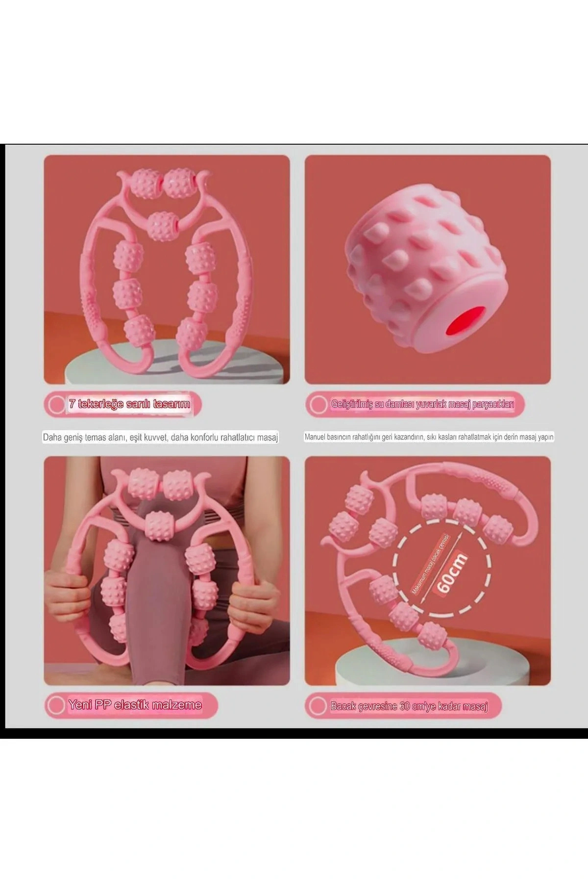 9 Tekerli Kas Gevşetici Sıkılaştırıcı Masaj Aleti Ayarlanabilir Lenf Drenaj Rulosu Bacak Kol Selülit