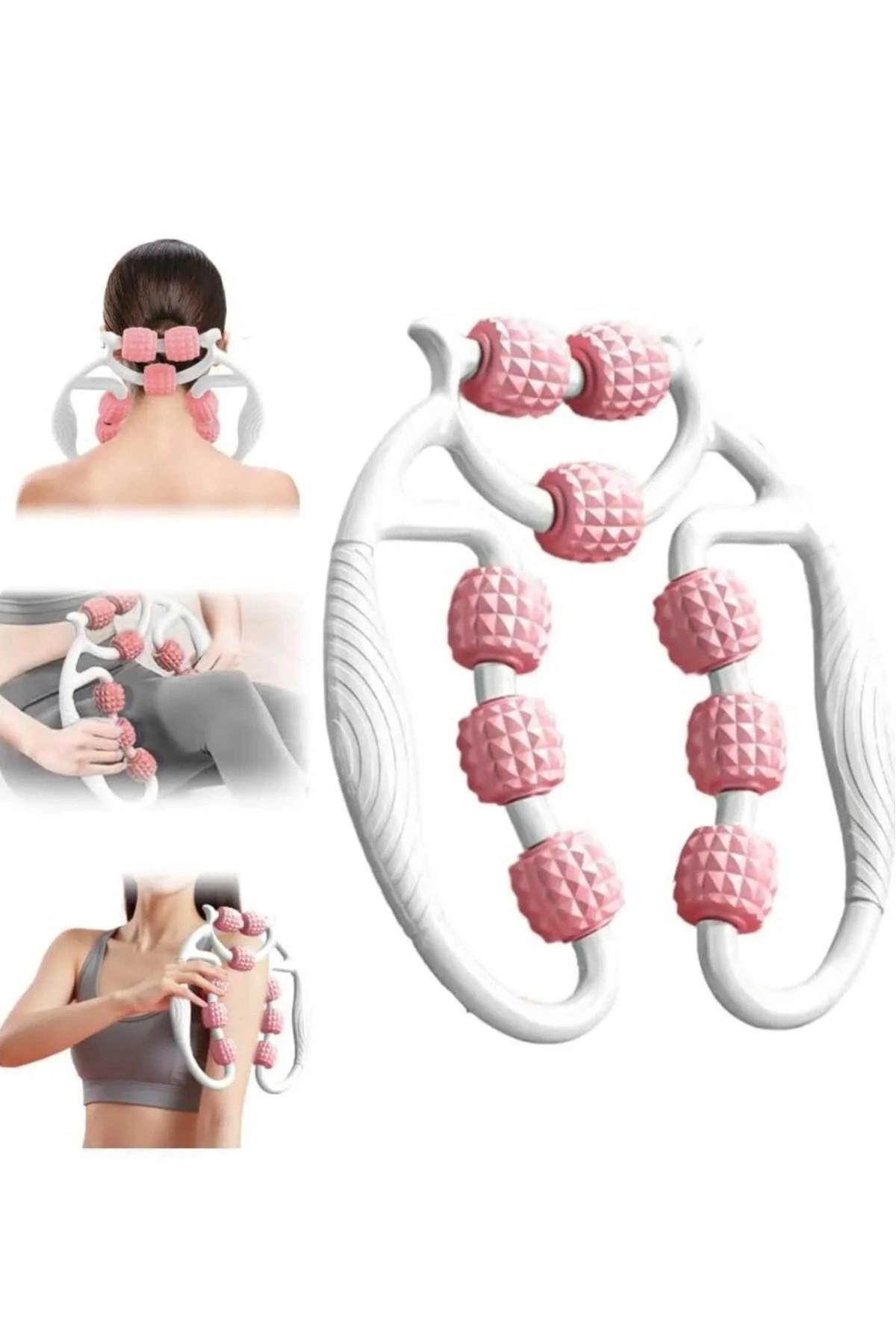 Kas Gevşetici Masaj Aleti 9 Tekerlekli Ayarlanabilir Lenf Drenaj Rulosu Bacak Kol Selülit