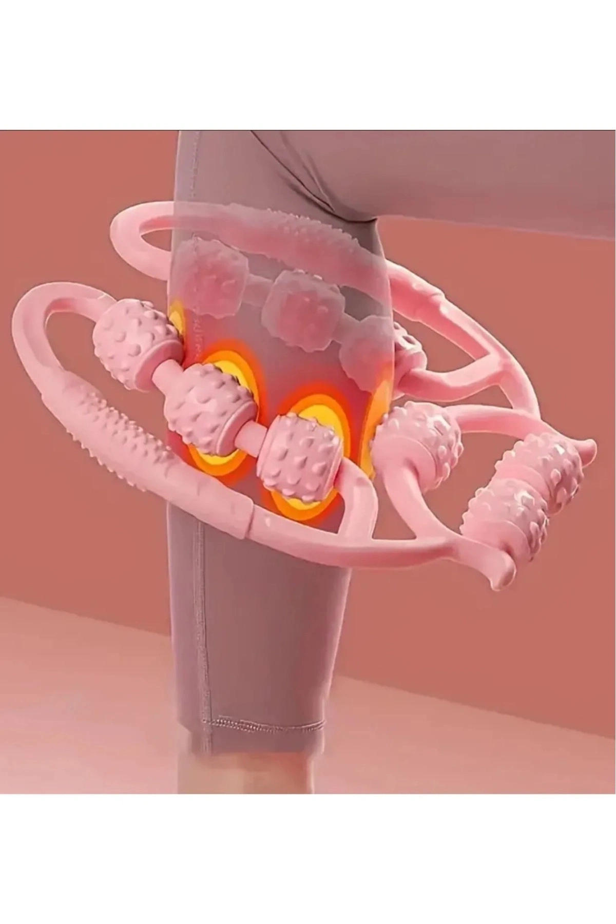 Kas Gevşetici Masaj Aleti 9 Tekerlekli Ayarlanabilir Lenf Drenaj Rulosu Bacak Kol Selülit