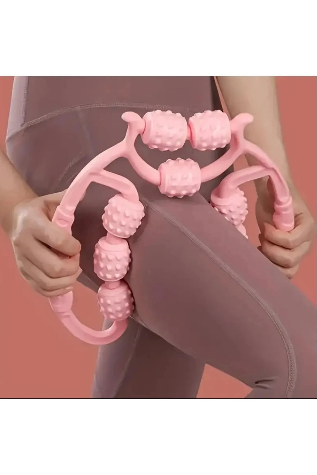 Kas Gevşetici Masaj Aleti 9 Tekerlekli Ayarlanabilir Lenf Drenaj Rulosu Bacak Kol Selülit