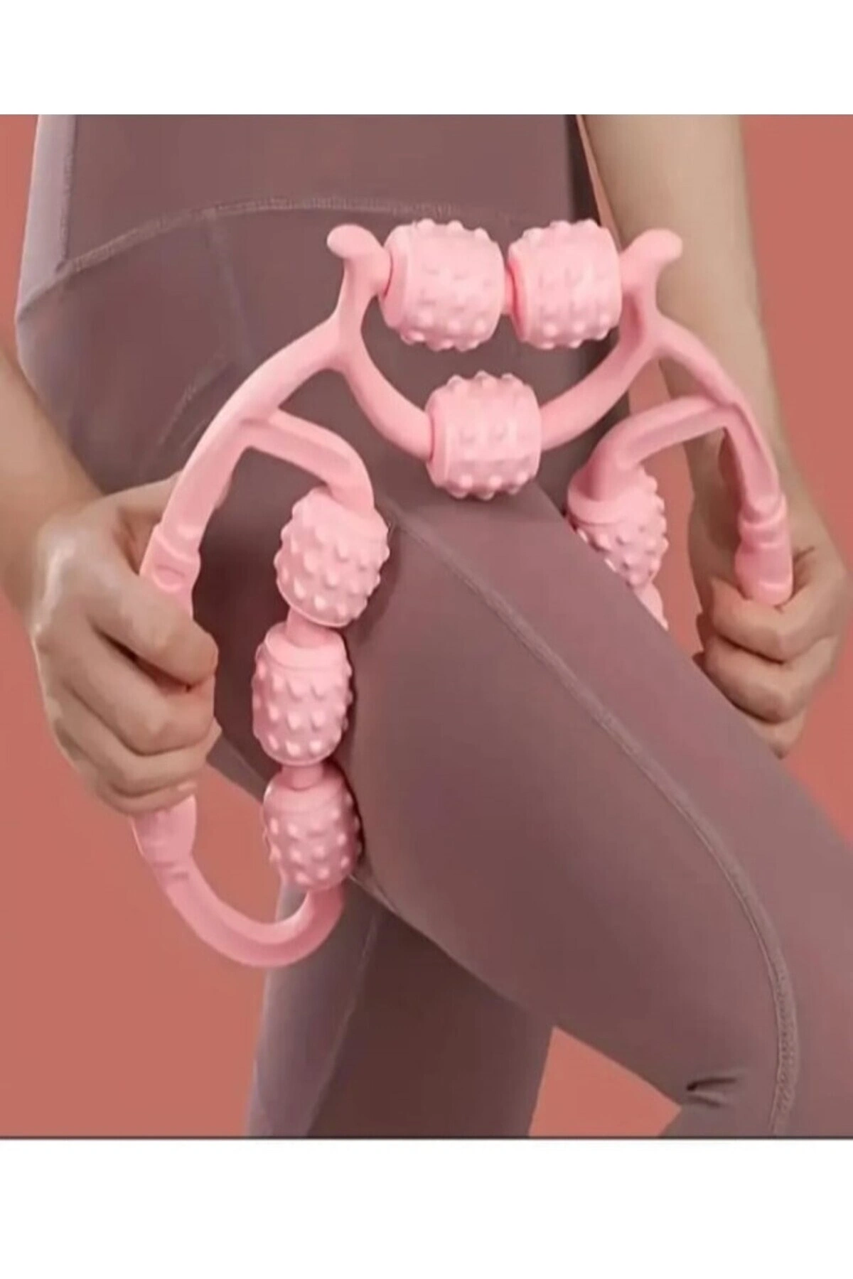 Kas Gevşetici Masaj Aleti 9 Tekerlekli Ayarlanabilir Lenf Drenaj Rulosu Bacak Kol Selülit