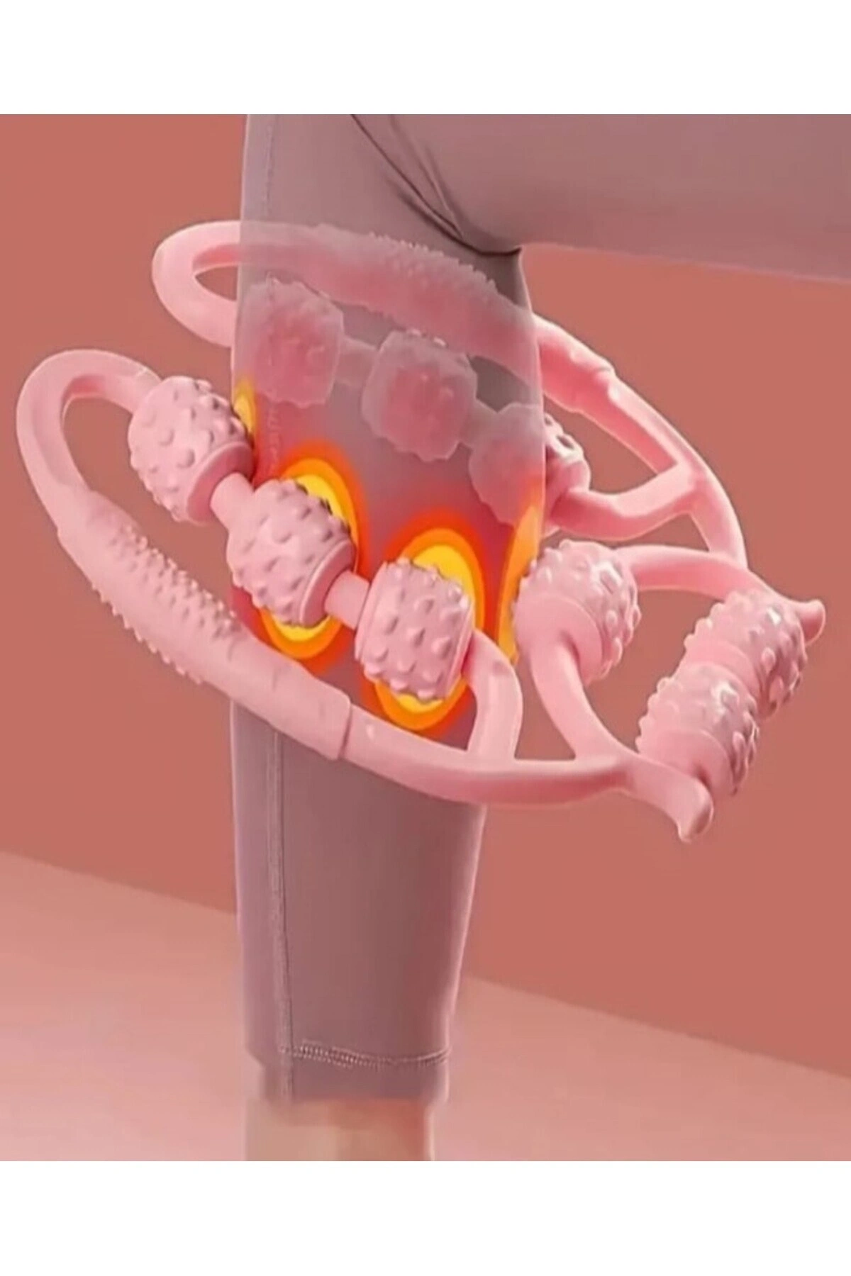 Kas Gevşetici Masaj Aleti 9 Tekerlekli Ayarlanabilir Lenf Drenaj Rulosu Bacak Kol Selülit