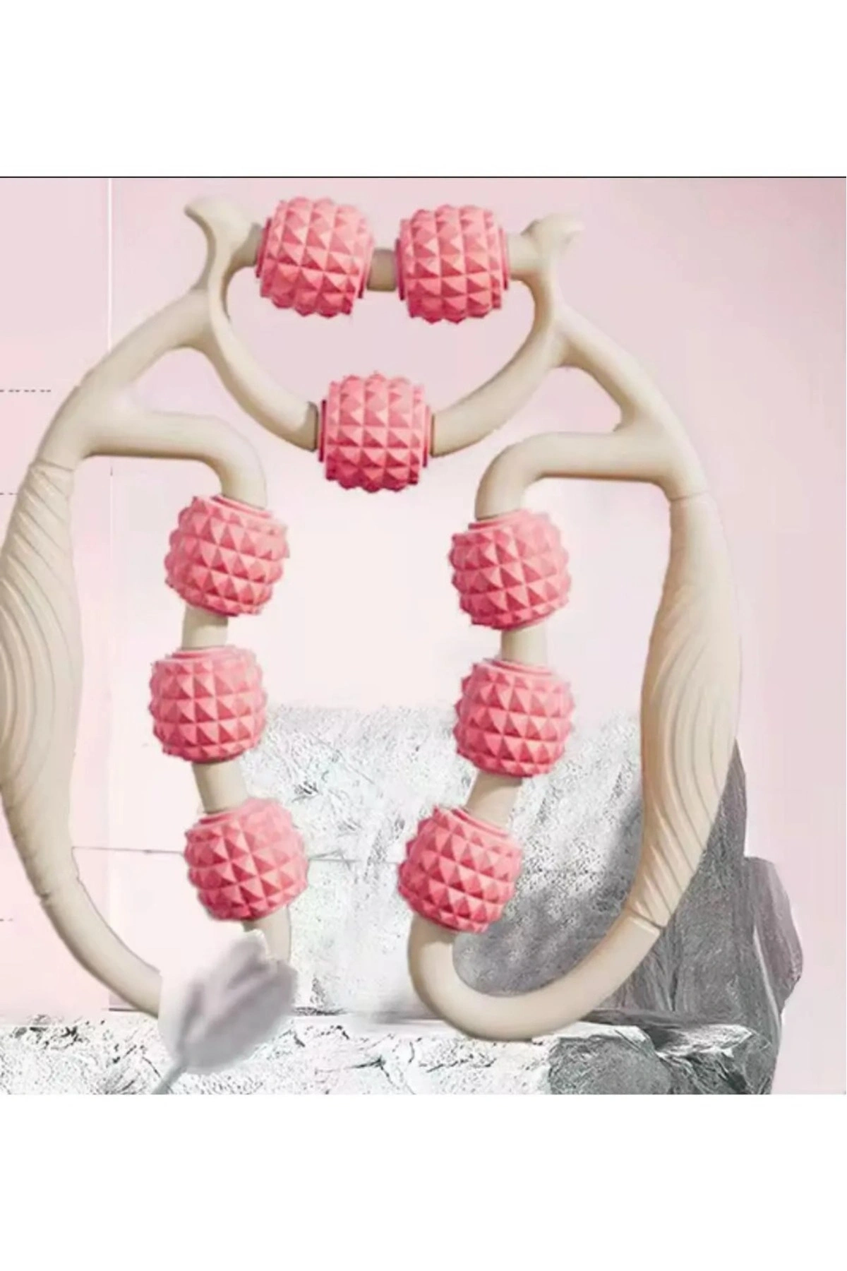 Kas Gevşetici Masaj Aleti 9 Tekerlekli Ayarlanabilir Lenf Drenaj Rulosu Bacak Kol Selülit