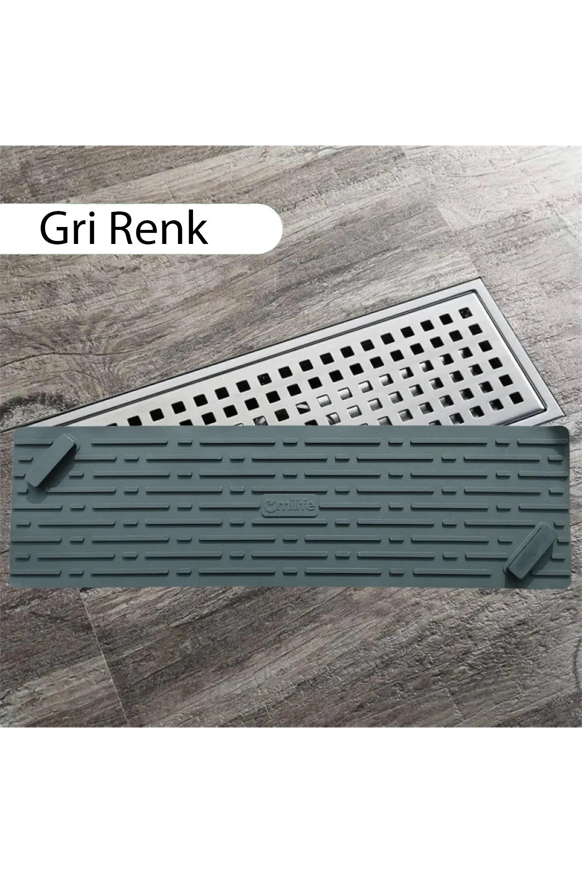 GRİ Renk Uzun Model Kötü Koku Önleyici Silikon Mat Banyo Mutfak Lavabo Balkon Gider Tıpası Kapağı