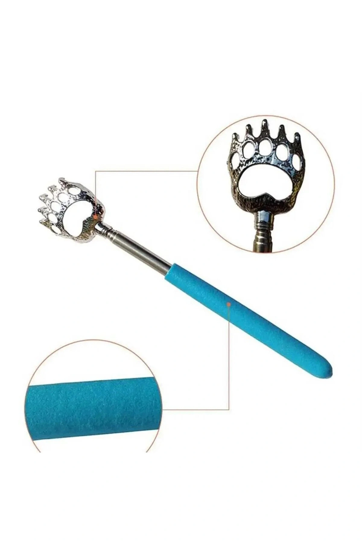 Teleskopik Sırt Kaşıma Aparatı Açılır Kapanır Sırt Kaşıyıcı Metal Aparat 1 Adet