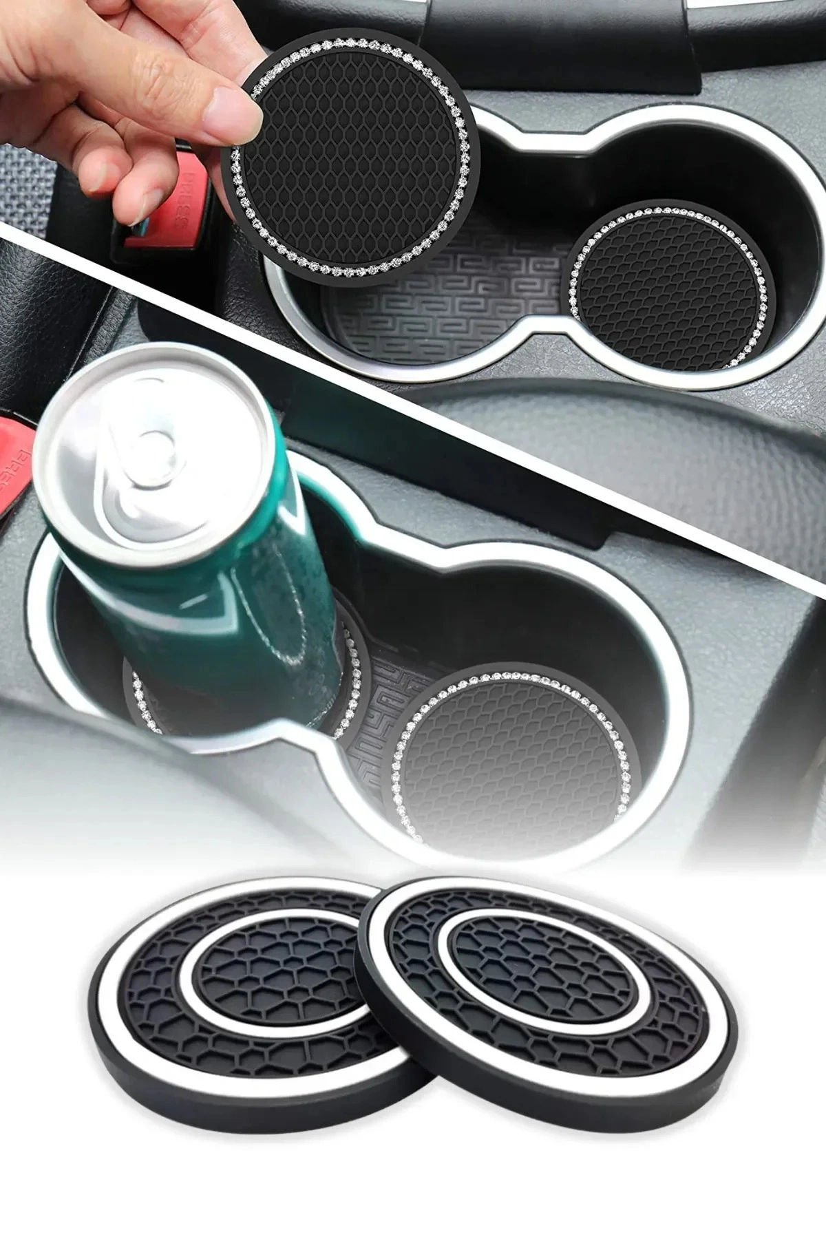 Araç İçi Bardak Telefon Para Malzeme Tutucu Kaymaz Matları 2 ADET