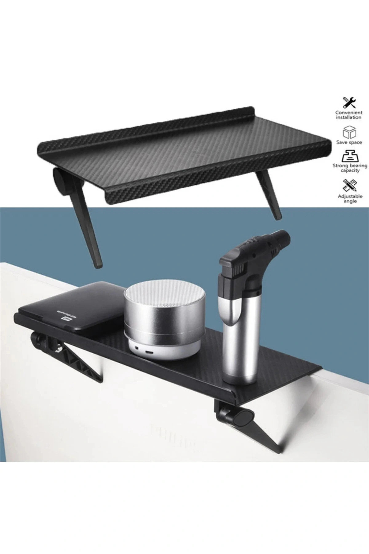 30x12 Cm Katlanabilir Katlanabilir Televizyon TV Standı Ayarlanabilir Ekran Üstü Raf Portatif Eşya