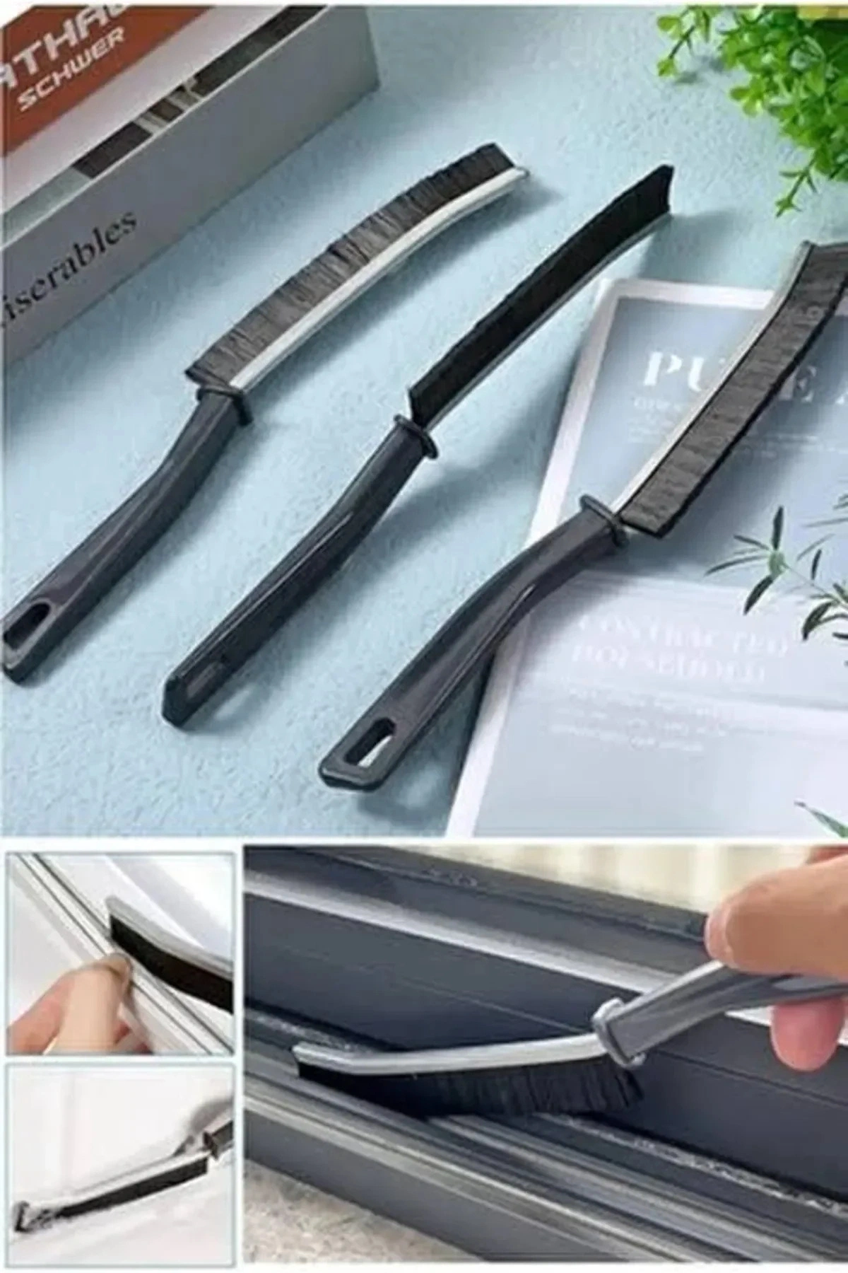 3 Adet Çok Amaçlı Multi İnce Temizlik Fırçası Derz Arası Banyo Mutfak Lavabo Detay Temizleme Fırçası