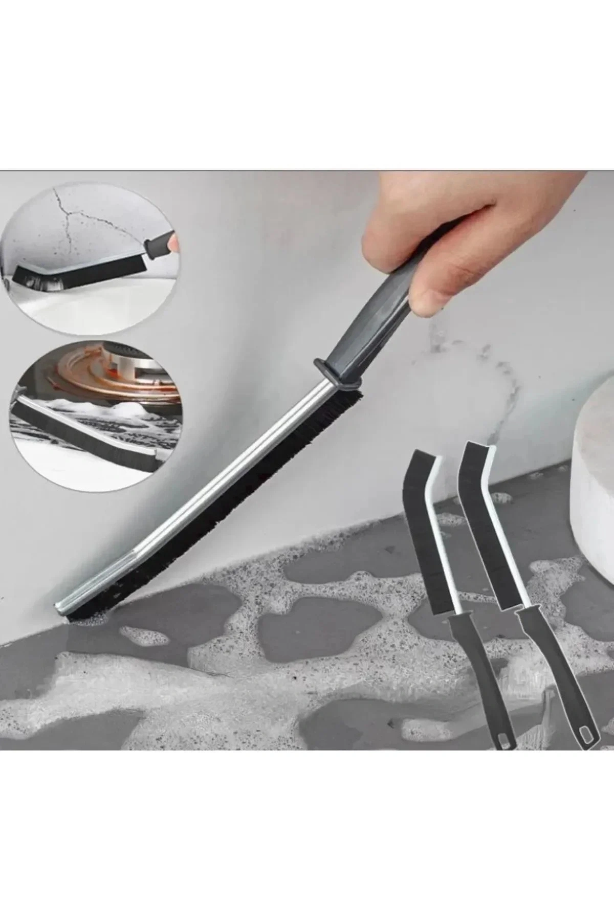 3 Adet Çok Amaçlı Multi İnce Temizlik Fırçası Derz Arası Banyo Mutfak Lavabo Detay Temizleme Fırçası