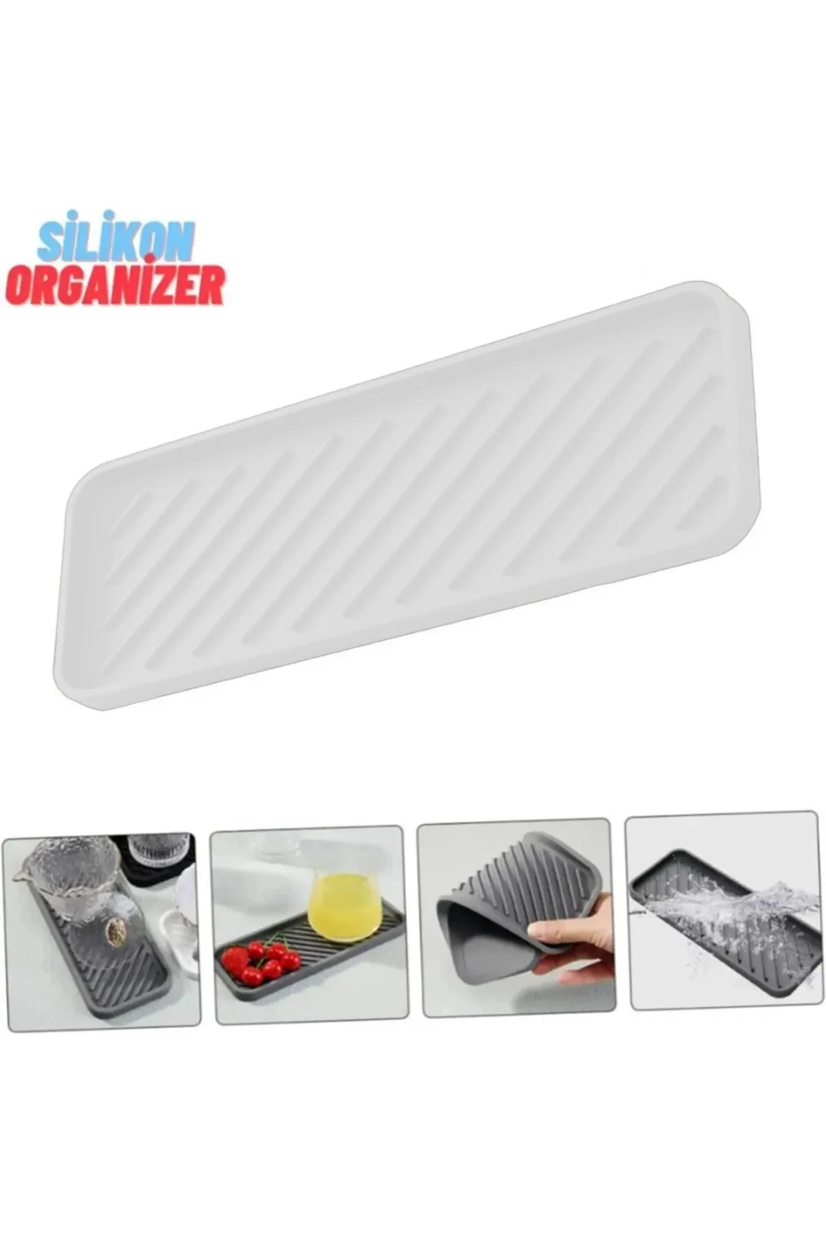 Silikon Yağdanlık Yağlık Standı Altlık ,çok Amaçlı Organizer Sunumluk ,sabunluk Altlığı 1 ADET BEYAZ