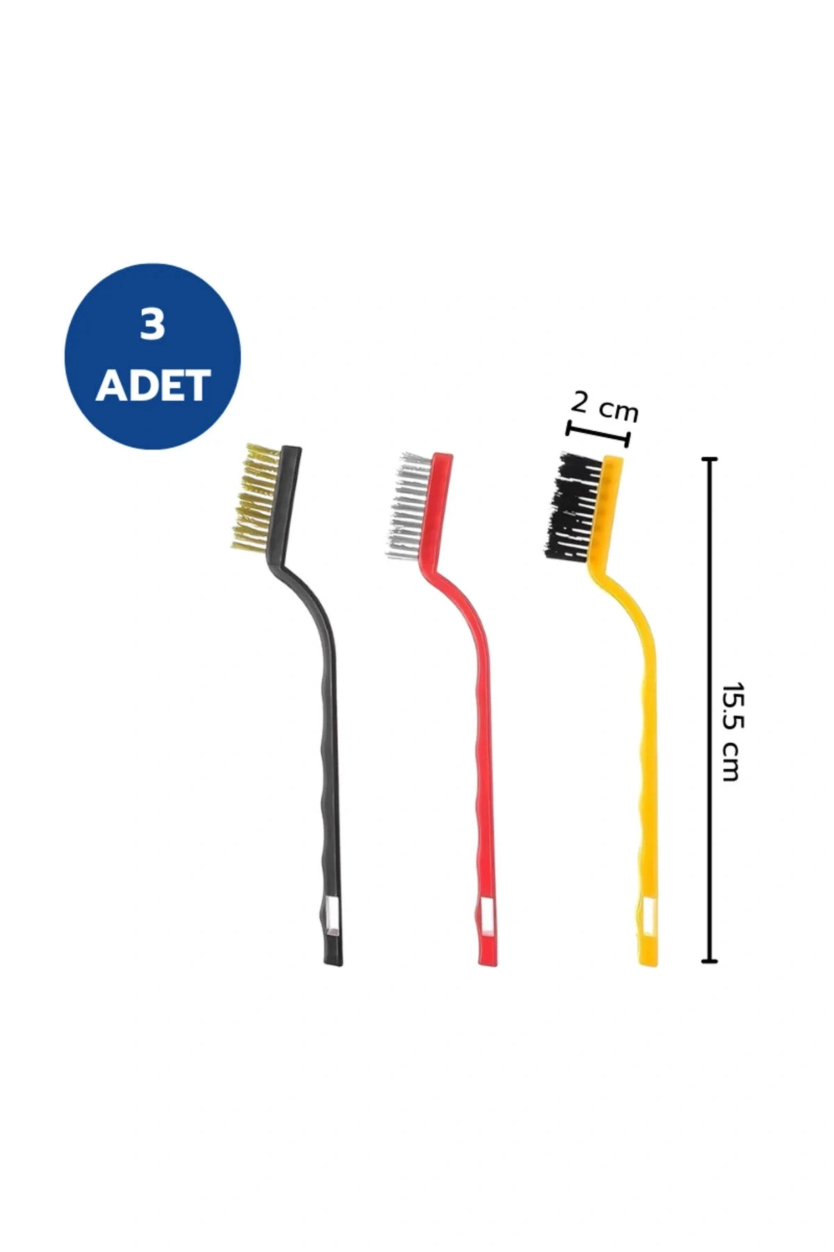 3 Adet Ocak Fırın Mangal Izgara Airfryer Temizliği Tel Pas Sökme Detay 3lü Yağ Temizleme Fırçası